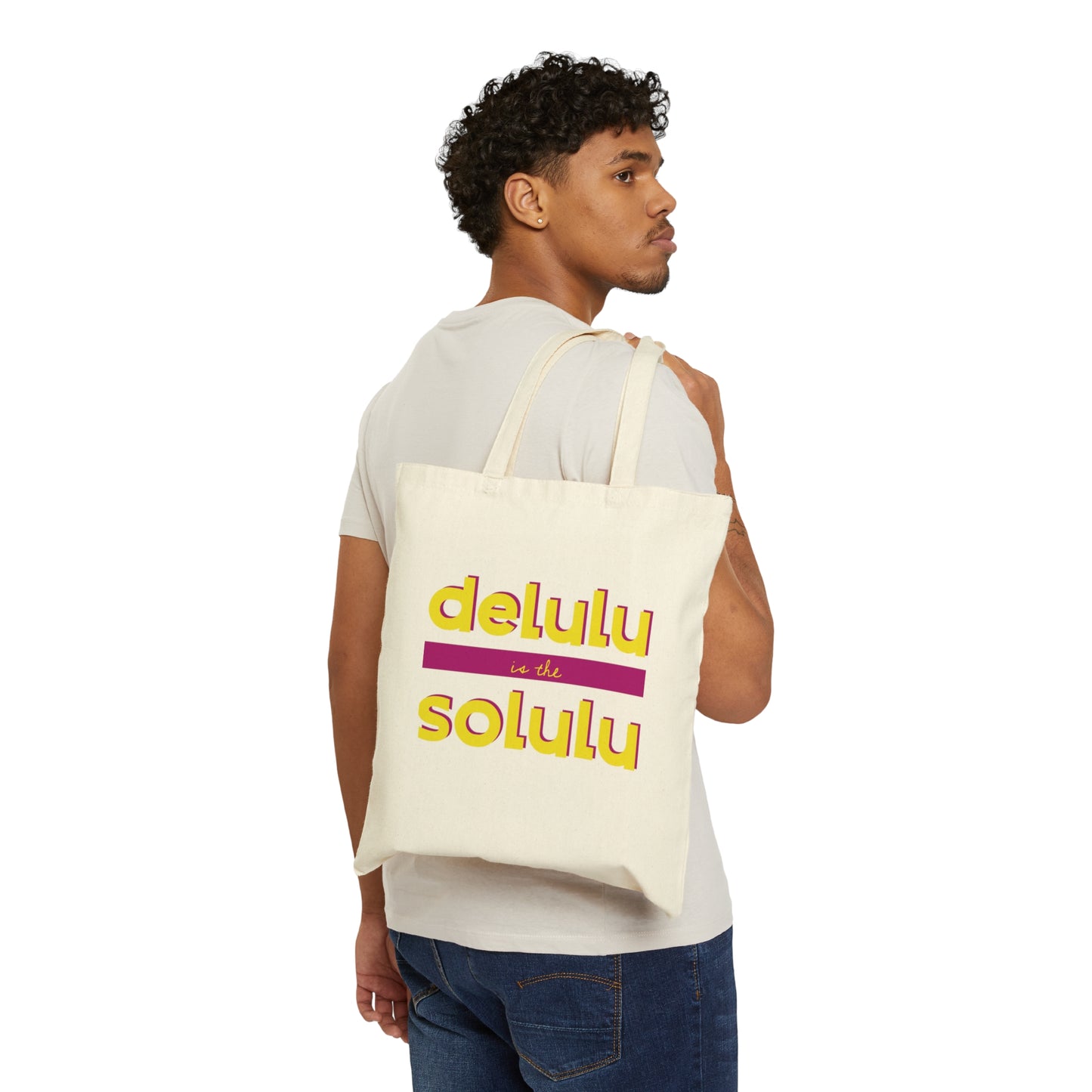 Delulu Cotton Canvas Tote Bag - Currycature 🇺🇸
