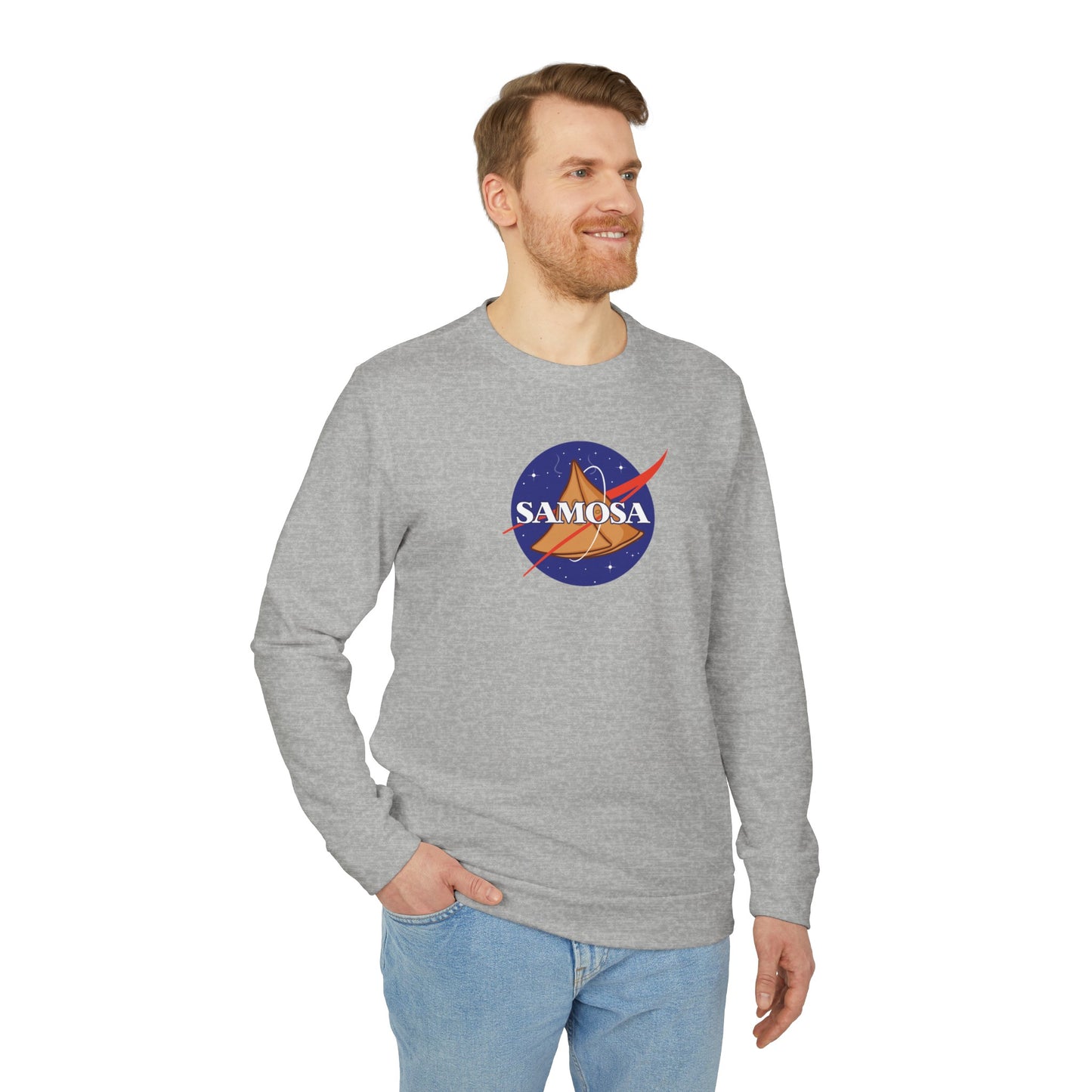 Samosa adidas® Unisex Fleece Crewneck Sweatshirt - Currycature 🇺🇸