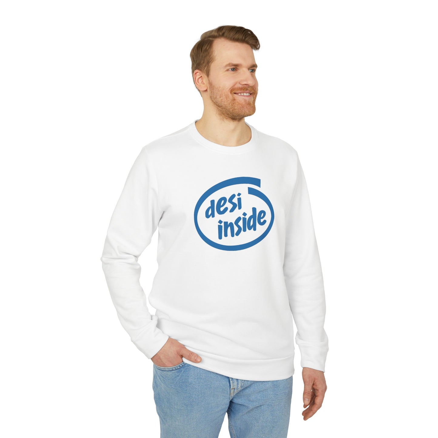 Desi Inside adidas® Unisex Fleece Crewneck Sweatshirt - Currycature 🇺🇸