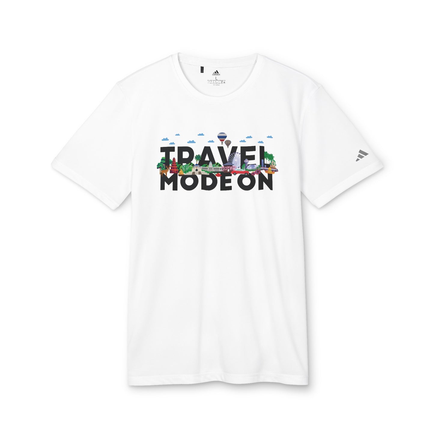 Travel Mode On adidas® Unisex Sport T-shirt - Currycature 🇺🇸