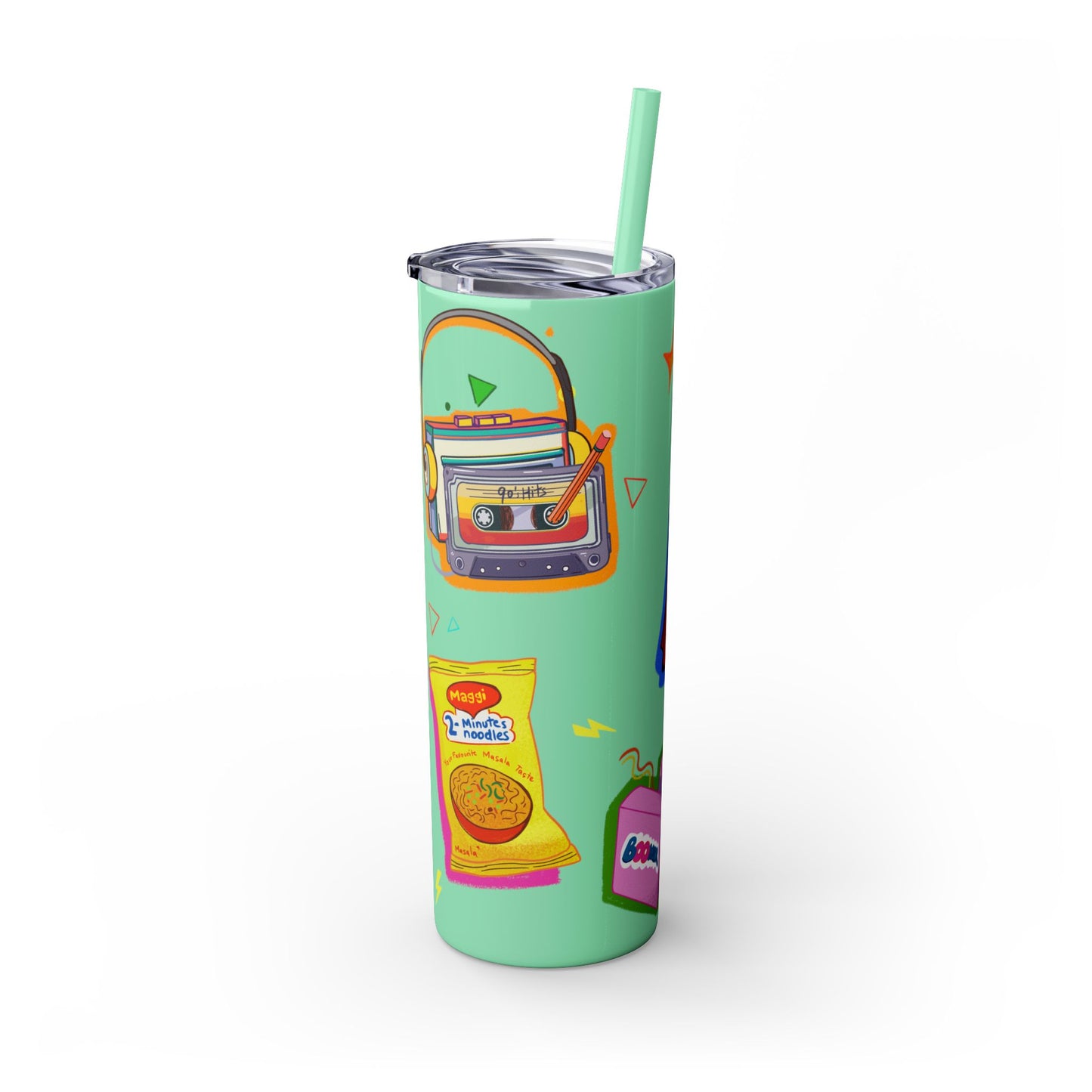 Nostalgia Skinny Tumbler with Straw, 20oz