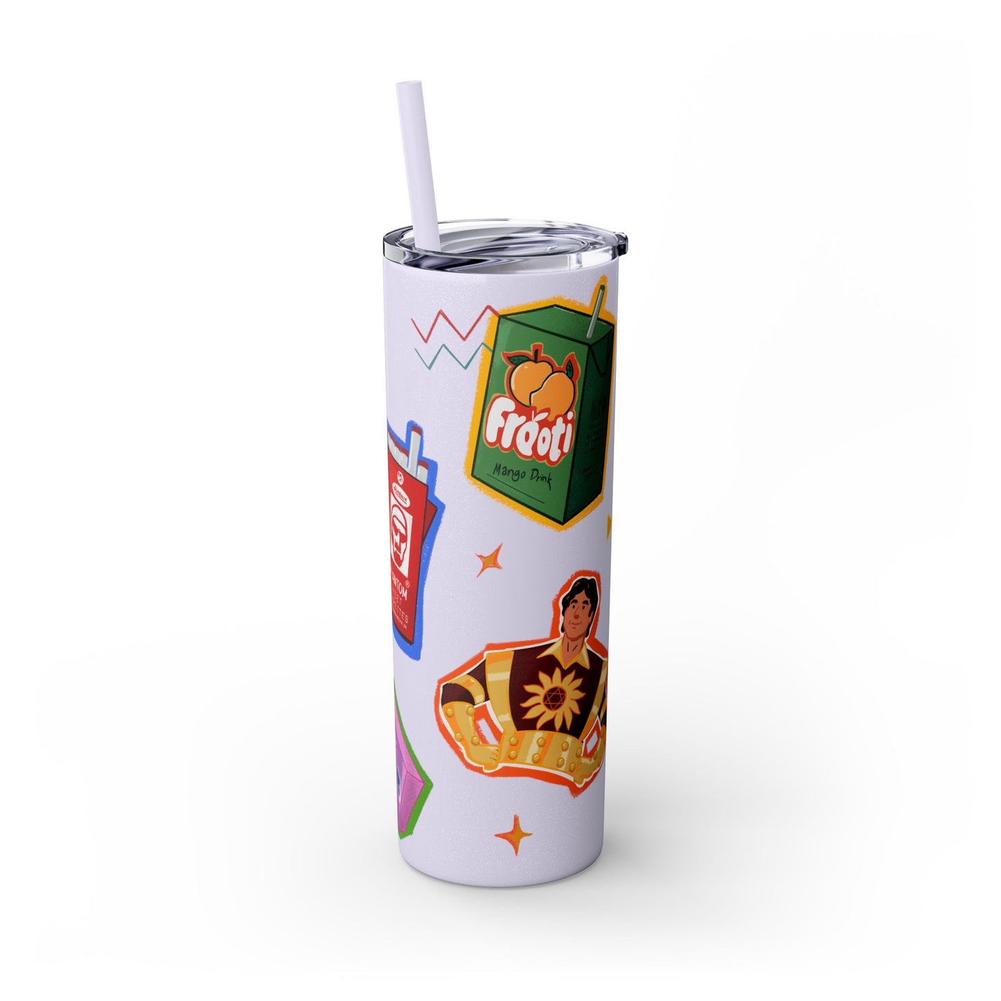 Nostalgia Skinny Tumbler with Straw, 20oz