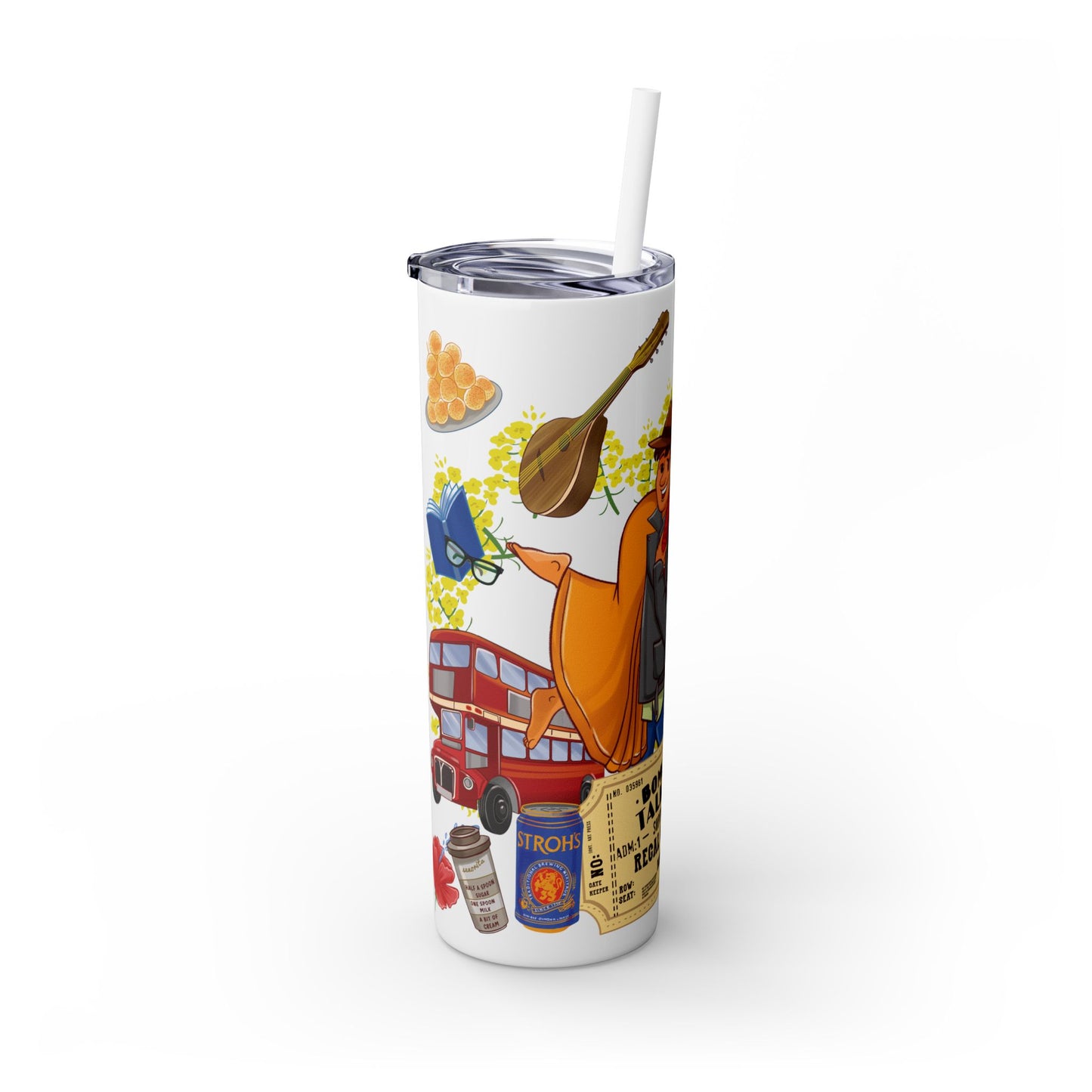 DDLJ Skinny Tumbler with Straw, 20oz