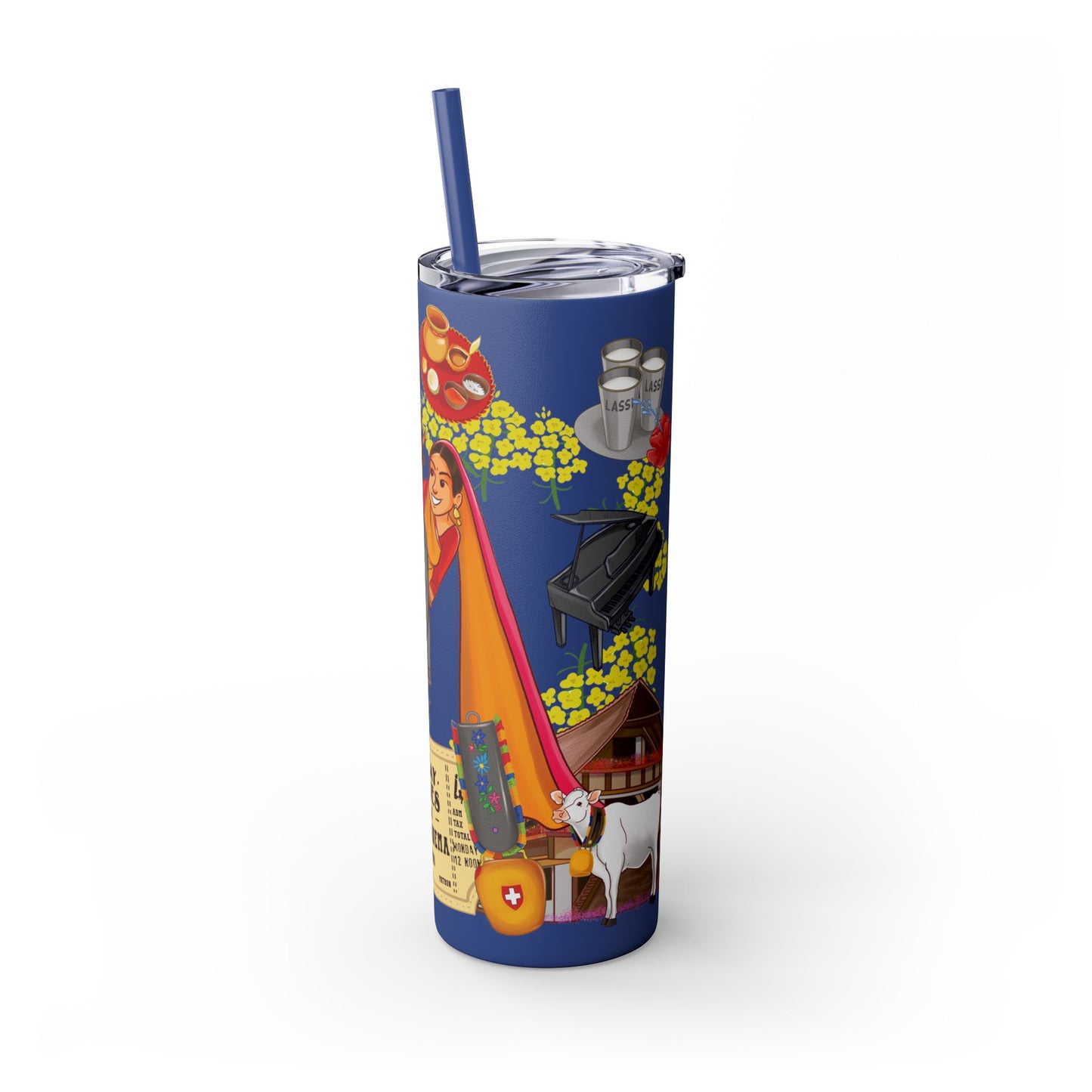 DDLJ Skinny Tumbler with Straw, 20oz