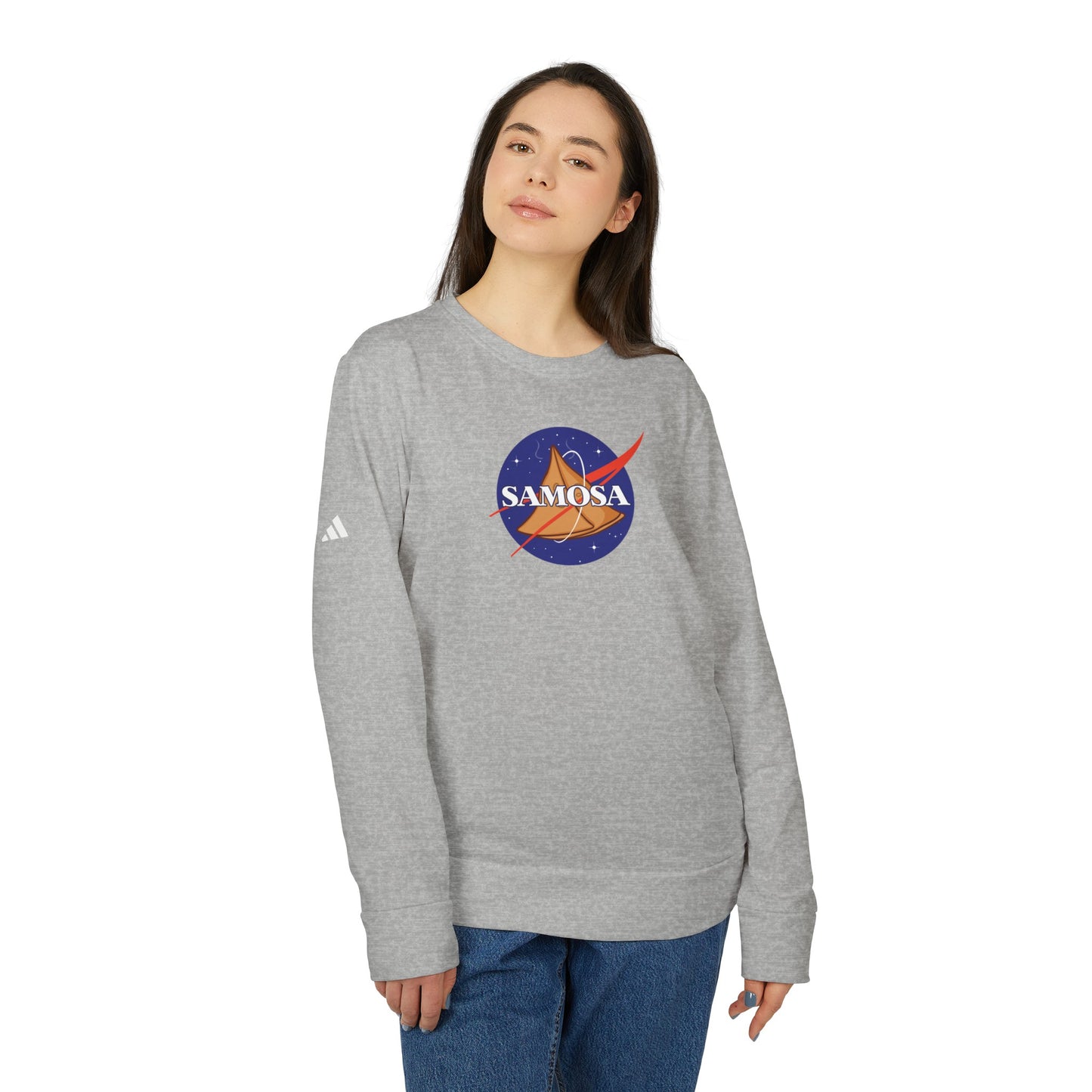 Samosa adidas® Unisex Fleece Crewneck Sweatshirt - Currycature 🇺🇸