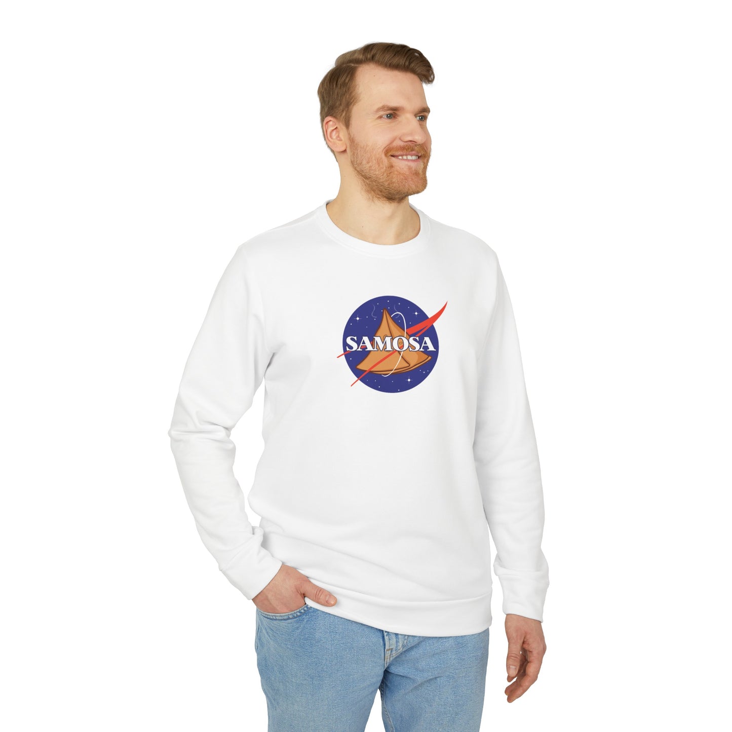 Samosa adidas® Unisex Fleece Crewneck Sweatshirt - Currycature 🇺🇸