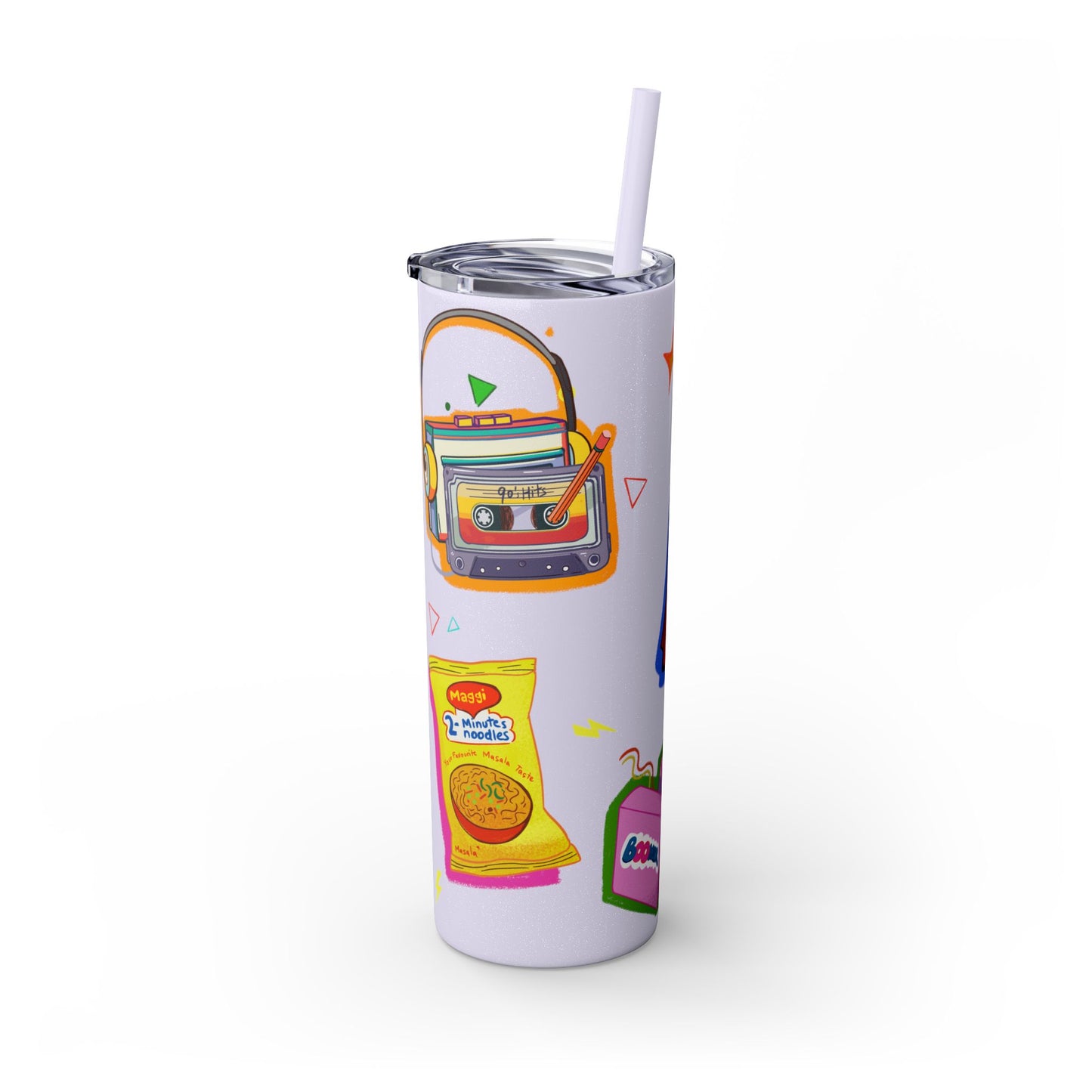 Nostalgia Skinny Tumbler with Straw, 20oz