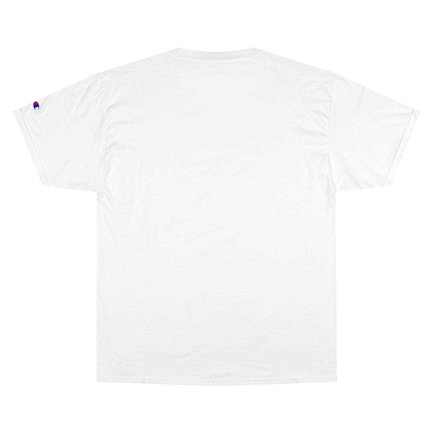 Back view of a white oversized Champion t-shirt showcasing a relaxed fit and soft cotton material.