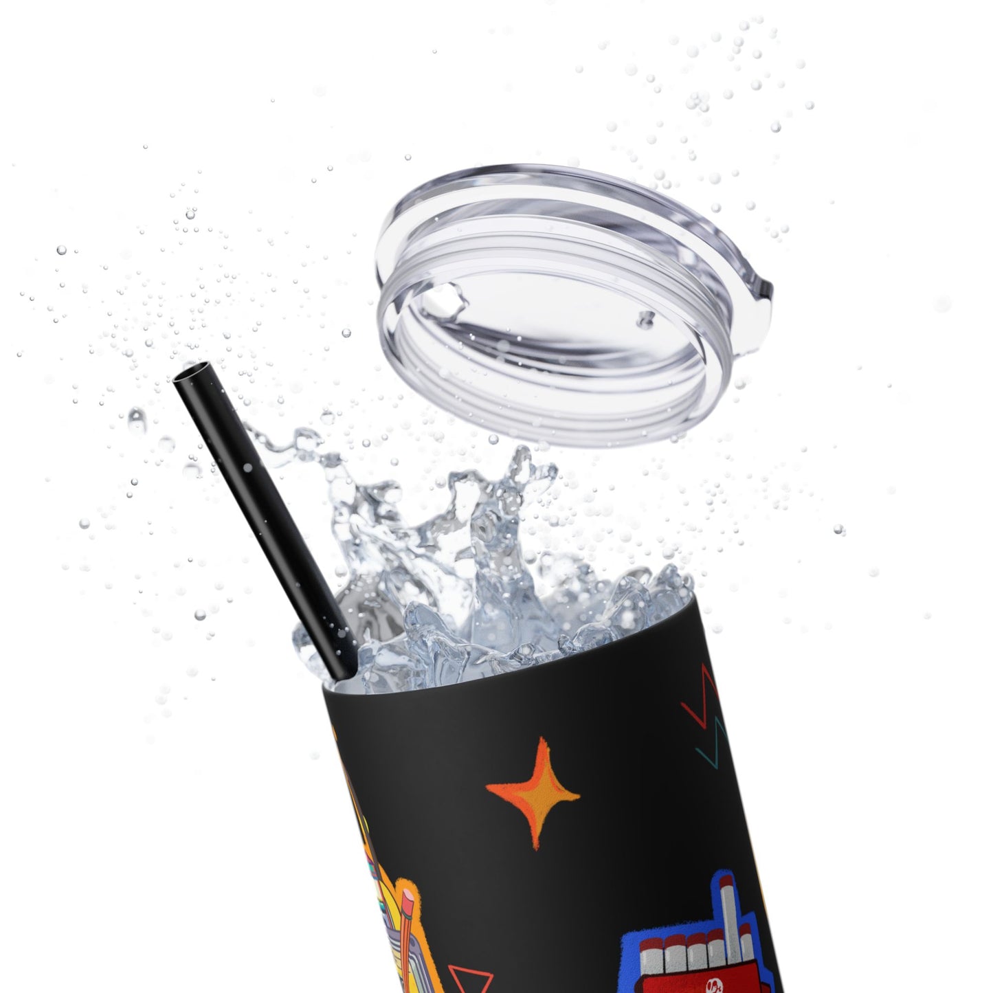 Nostalgia Skinny Tumbler with Straw, 20oz