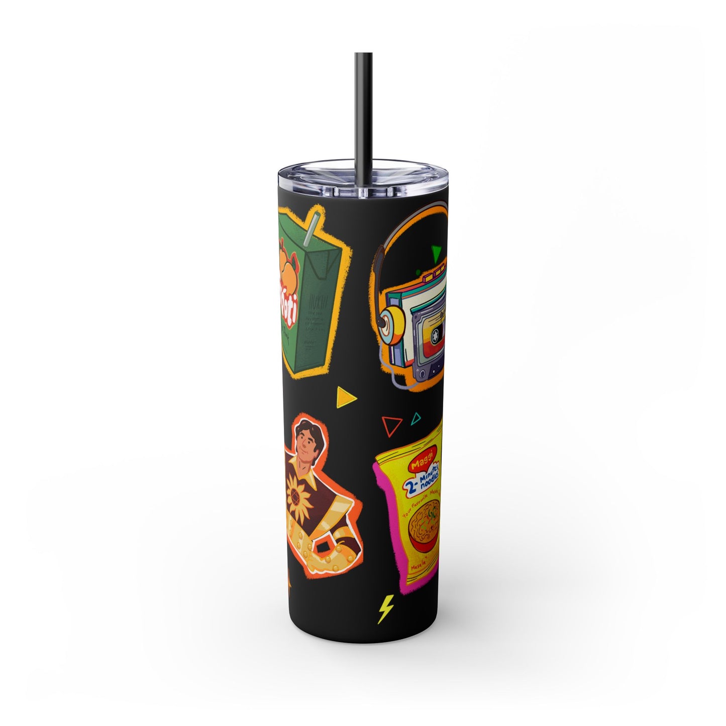 Nostalgia Skinny Tumbler with Straw, 20oz