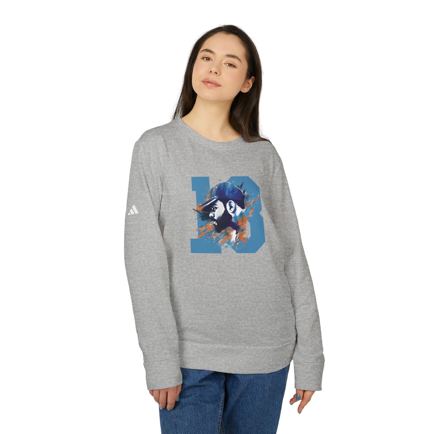 Kohli 18 adidas® Unisex Fleece Crewneck Sweatshirt - Currycature 🇺🇸