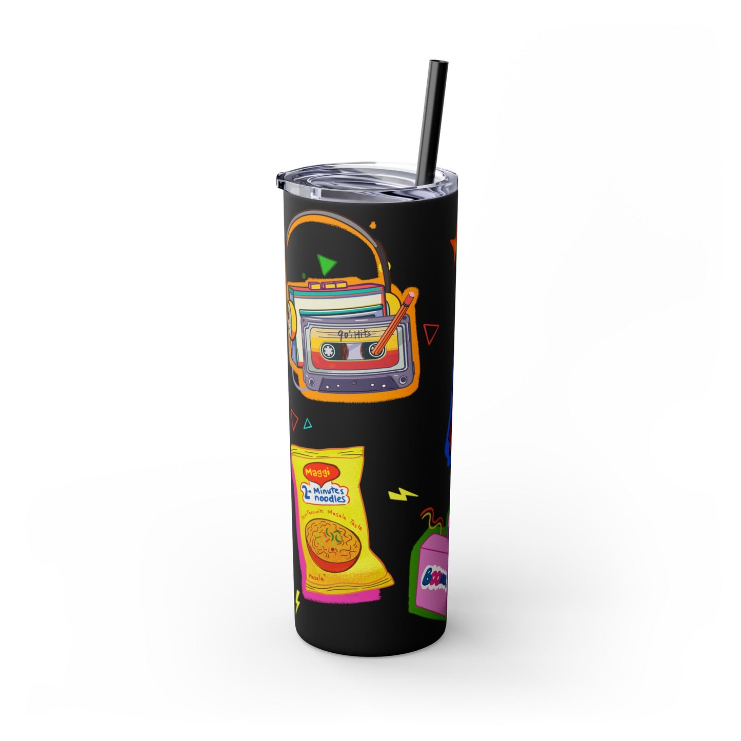 Nostalgia Skinny Tumbler with Straw, 20oz