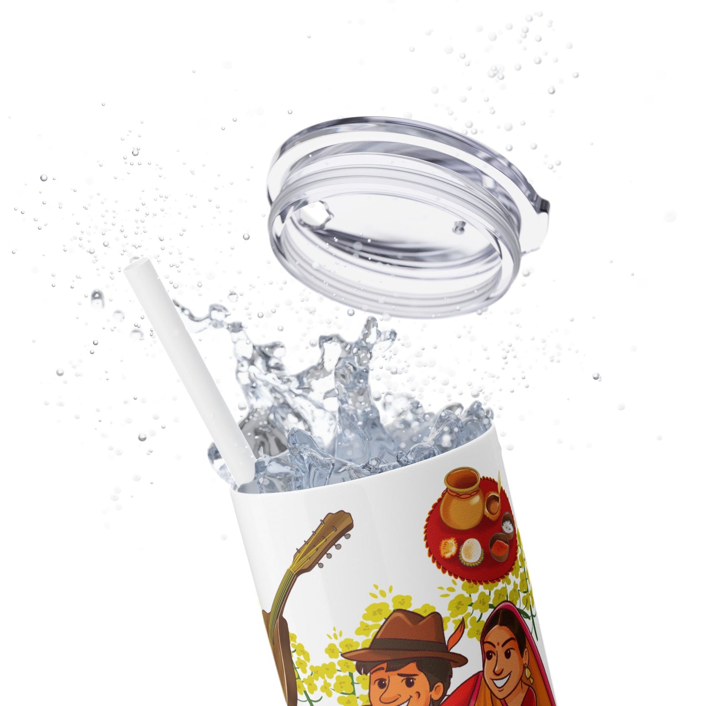 DDLJ Skinny Tumbler with Straw, 20oz