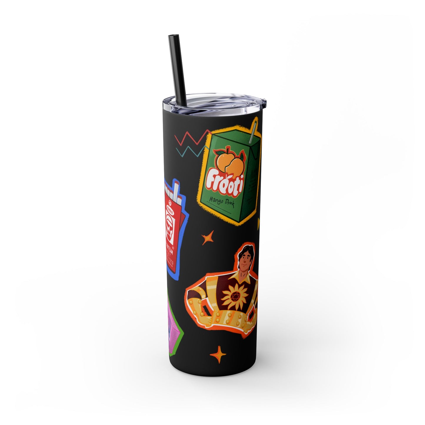 Nostalgia Skinny Tumbler with Straw, 20oz