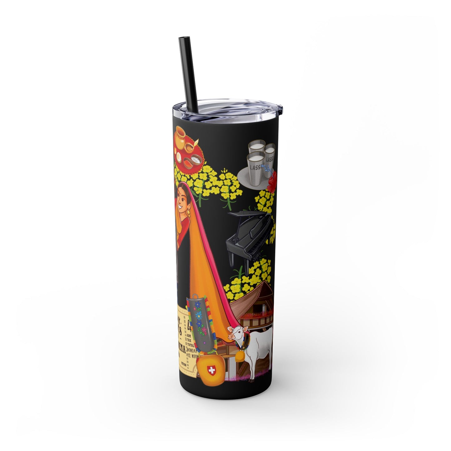 DDLJ Skinny Tumbler with Straw, 20oz