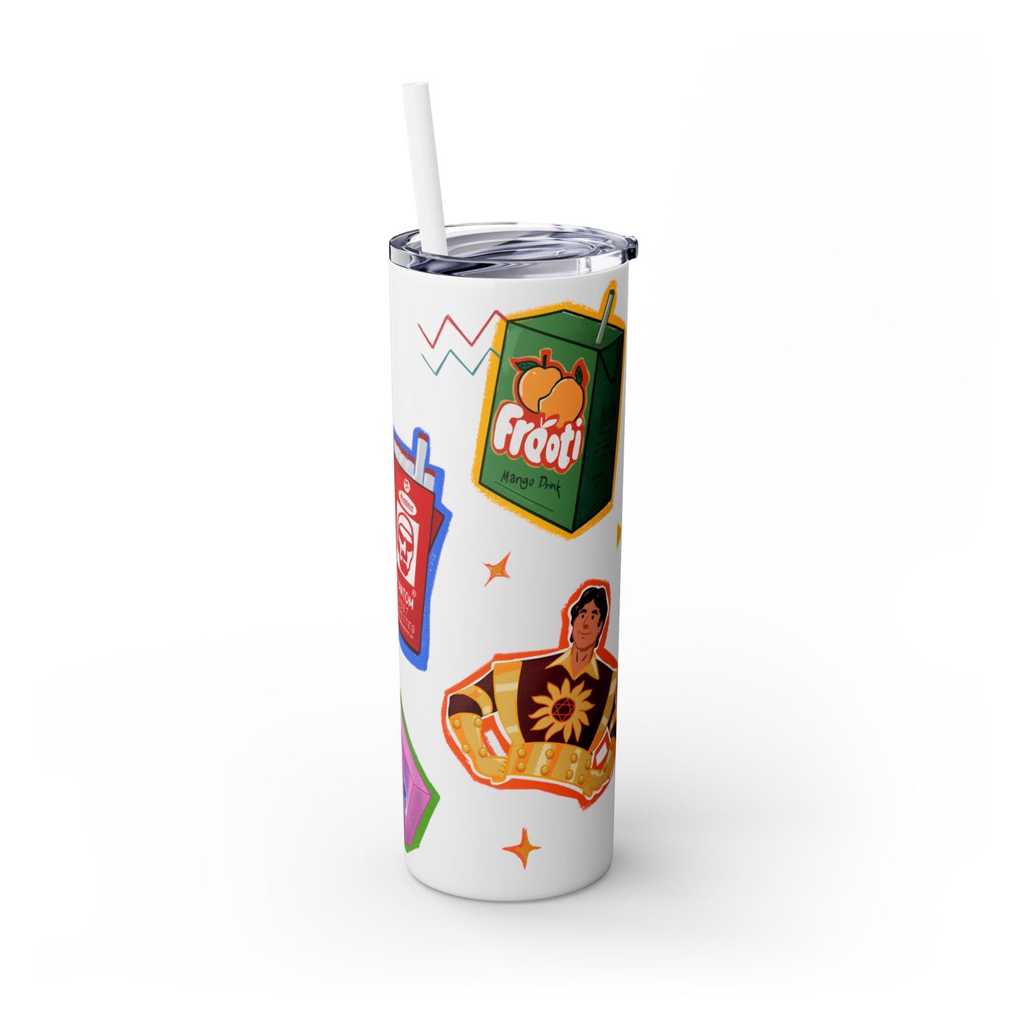Nostalgia Skinny Tumbler with Straw, 20oz