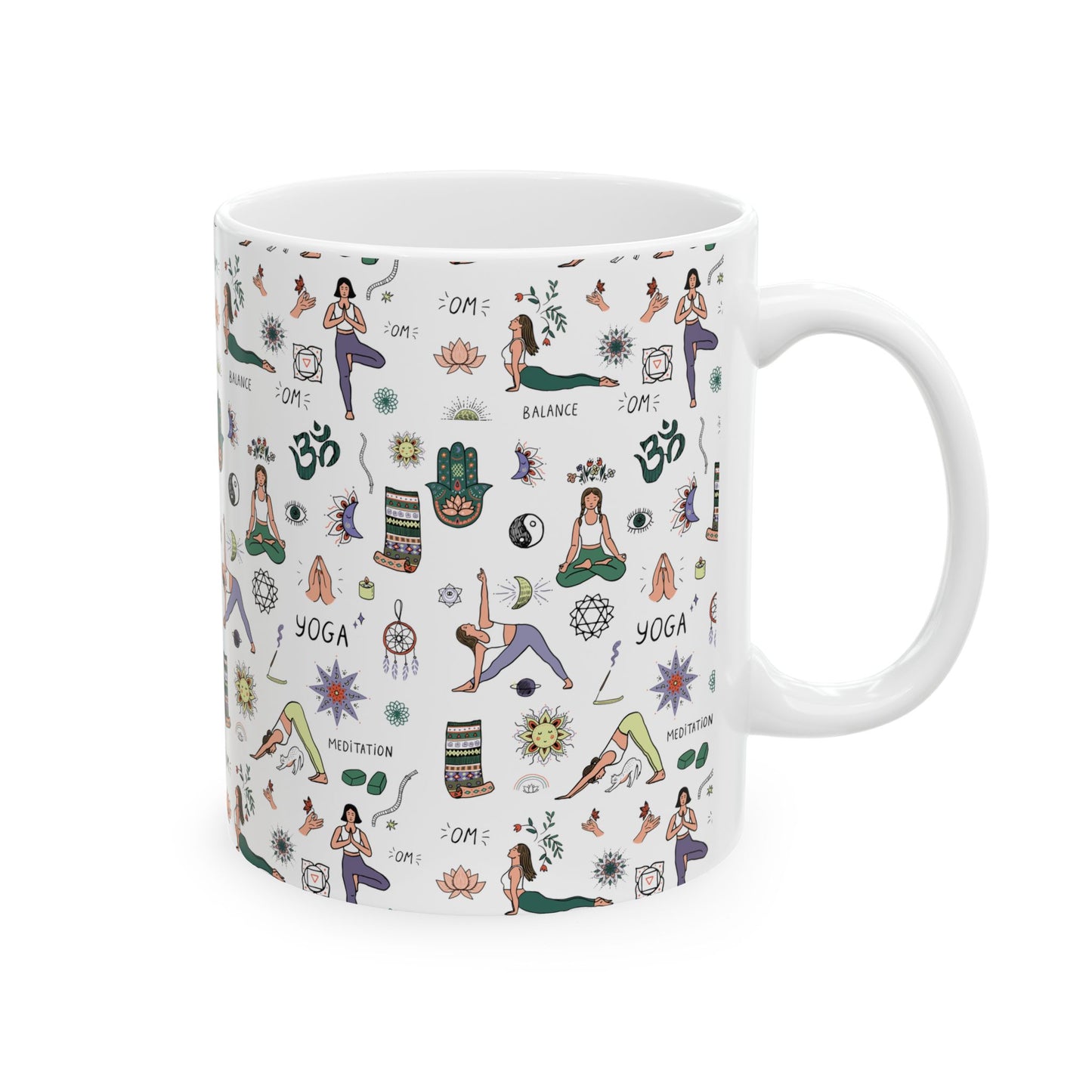 Yoga Ceramic Mug, (11oz, 15oz)