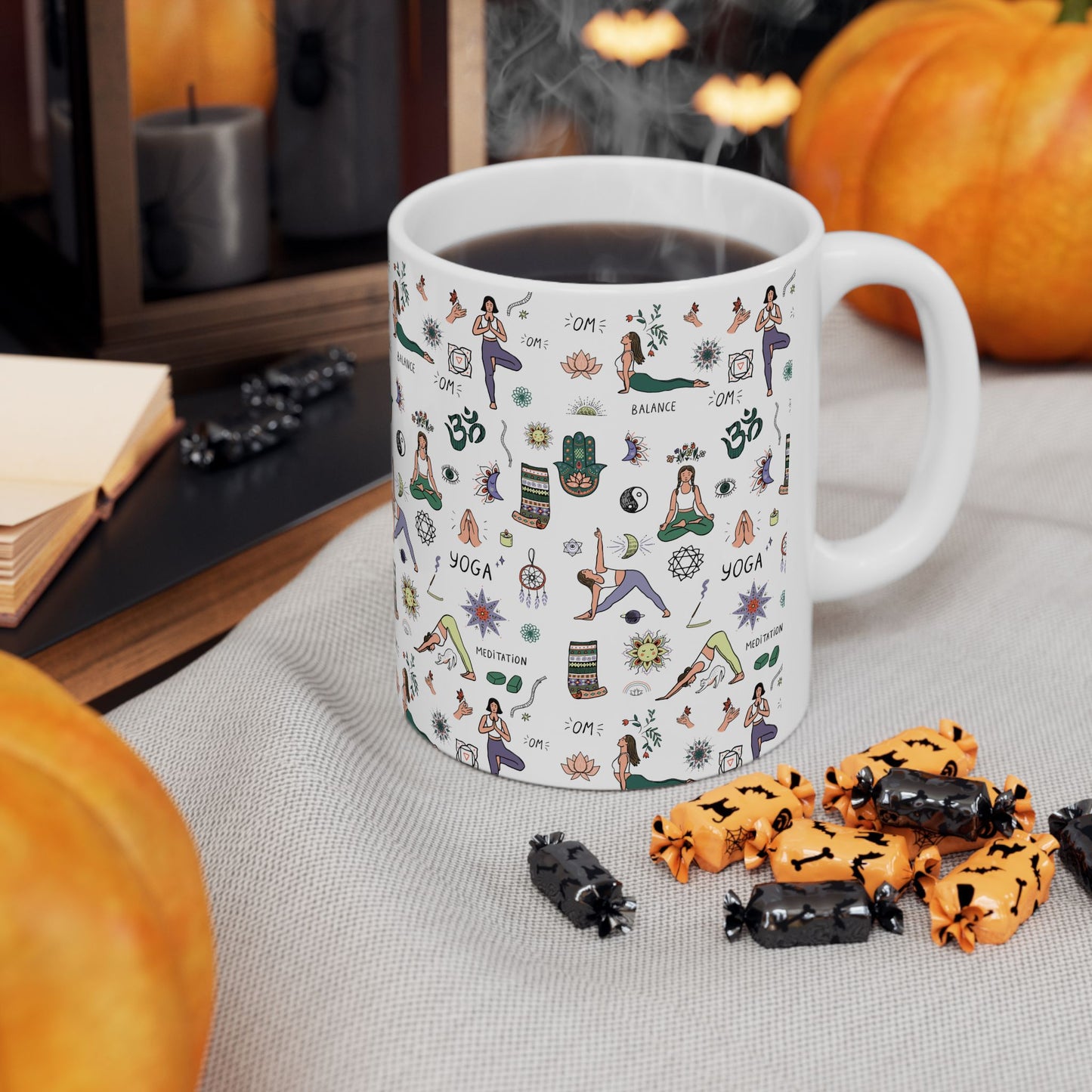 Yoga Ceramic Mug, (11oz, 15oz)