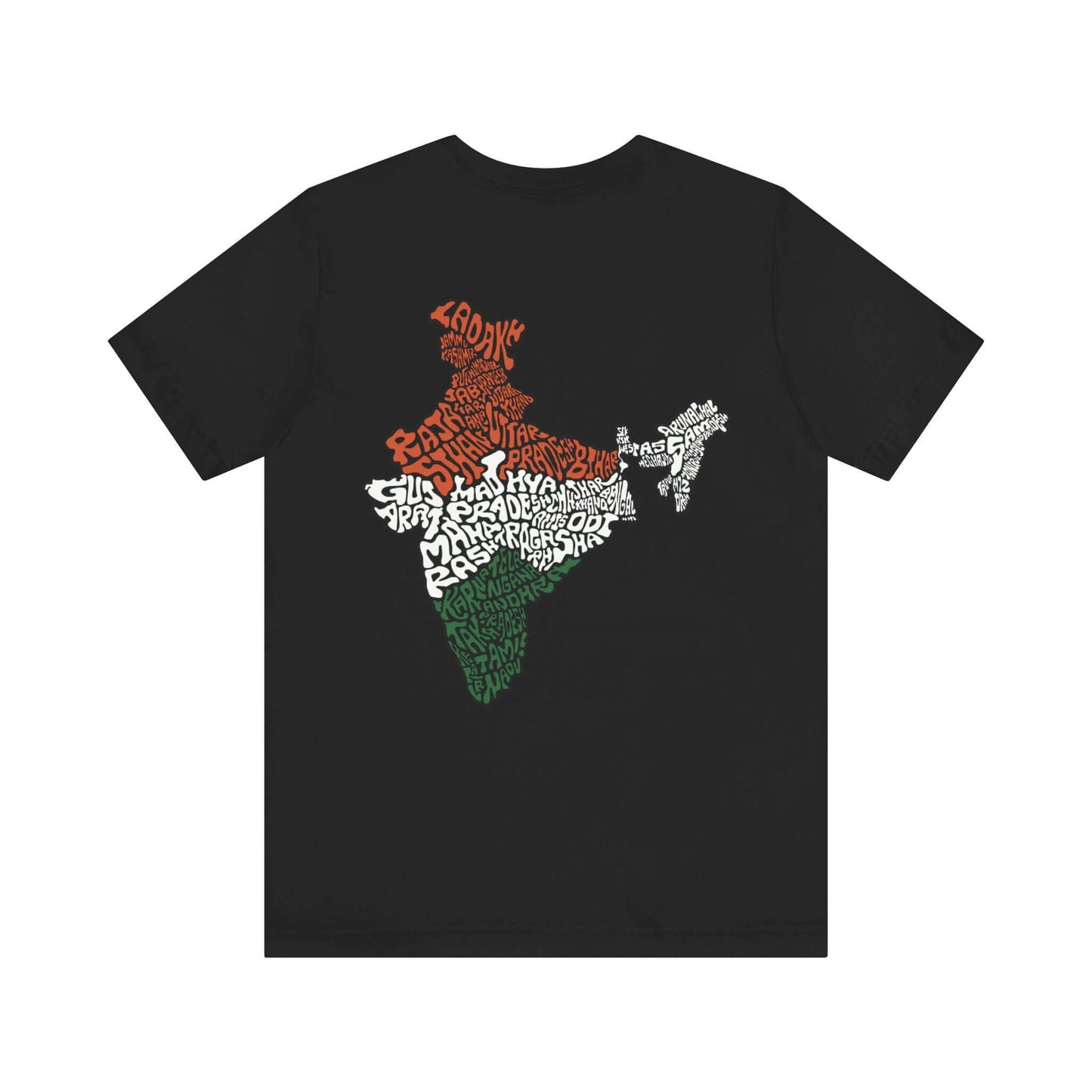 India Map (Back Print) Graphic T-shirt - Currycature 🇺🇸