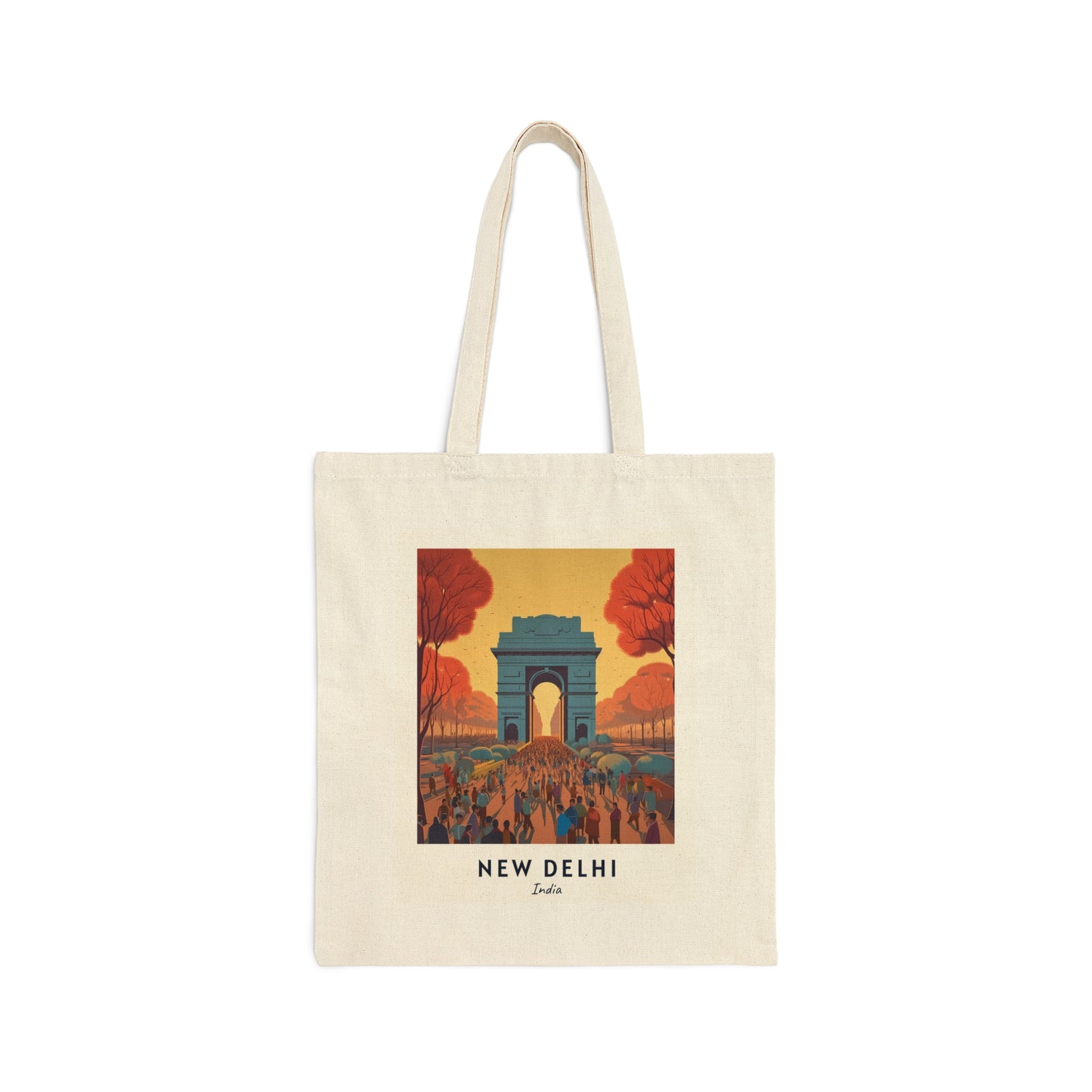 New Delhi Cotton Canvas Tote Bag - Currycature 🇺🇸