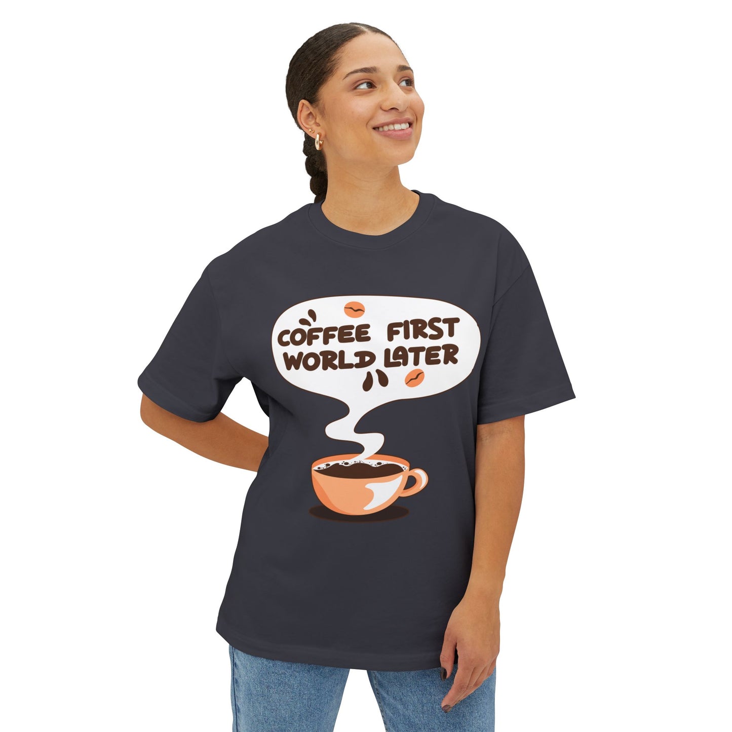 Coffee First Oversized Tee