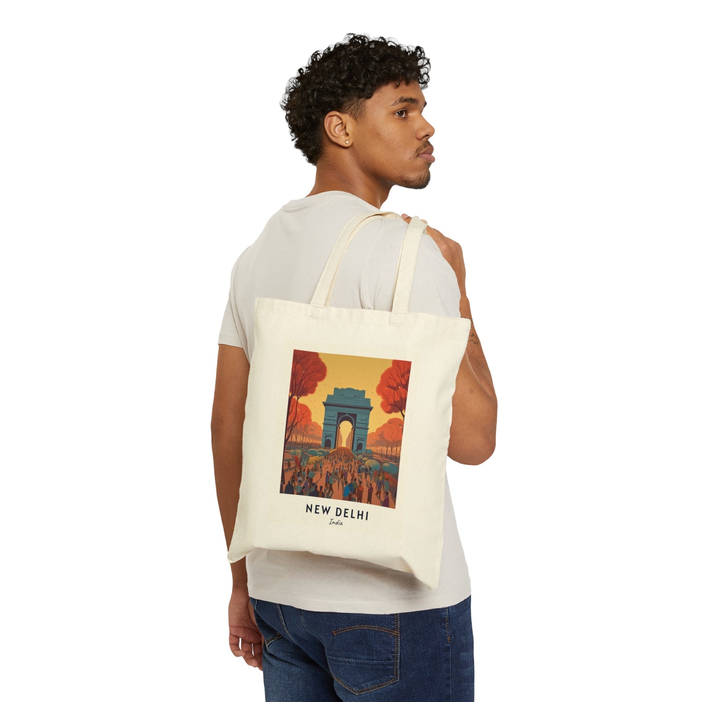 New Delhi Cotton Canvas Tote Bag - Currycature 🇺🇸