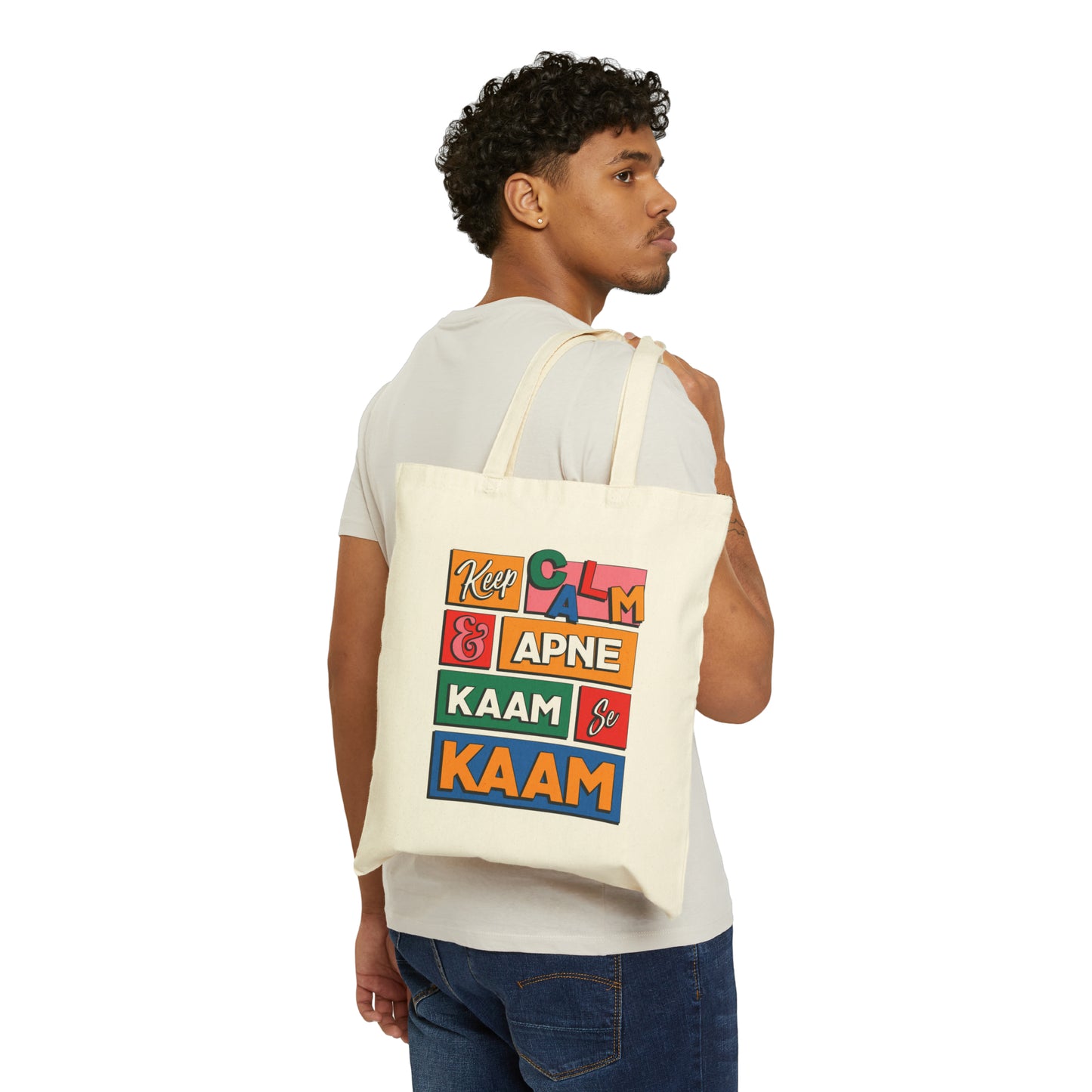 Keep Calm Cotton Canvas Tote Bag - Currycature 🇺🇸