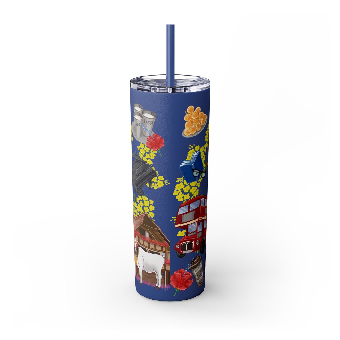 DDLJ Skinny Tumbler with Straw, 20oz