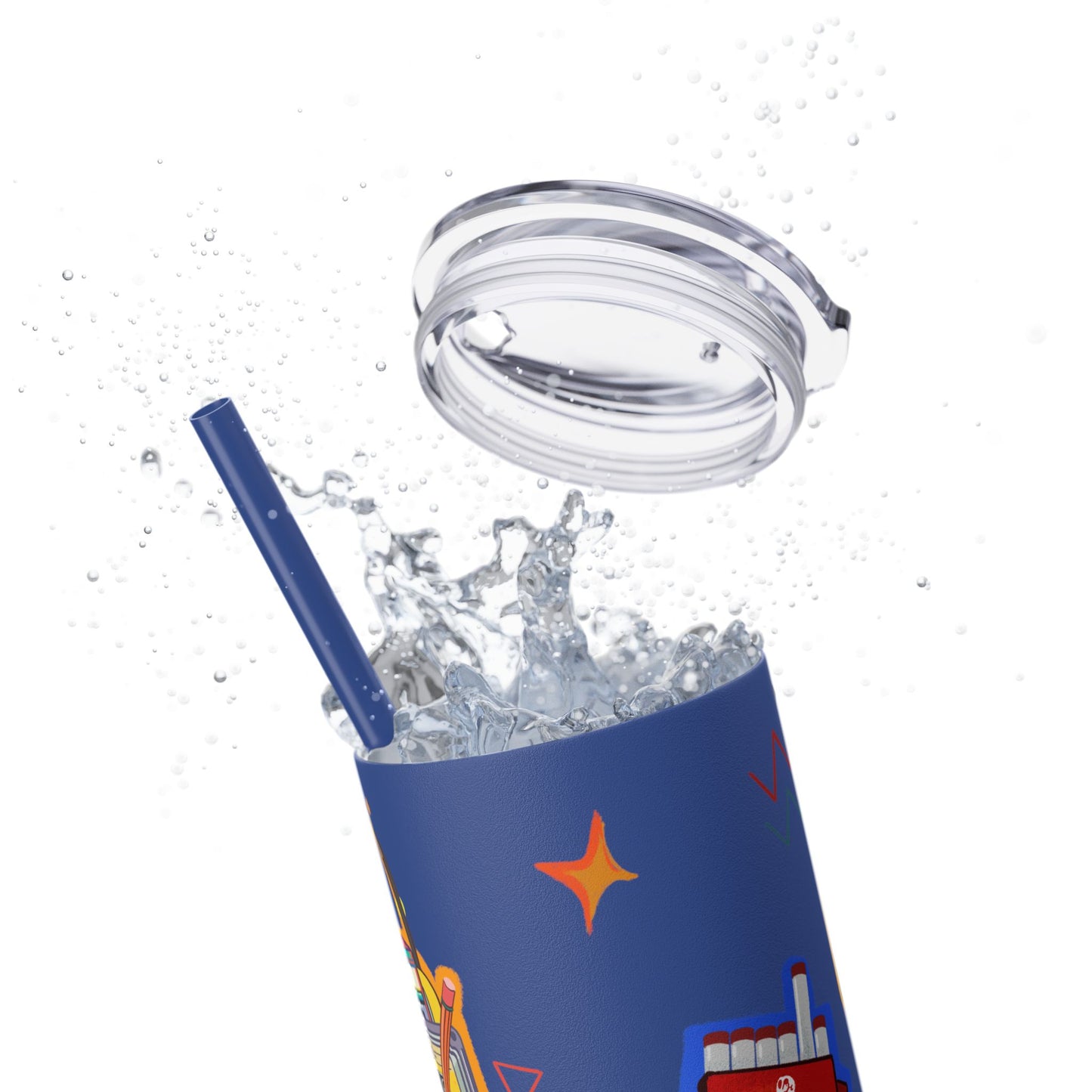 Nostalgia Skinny Tumbler with Straw, 20oz