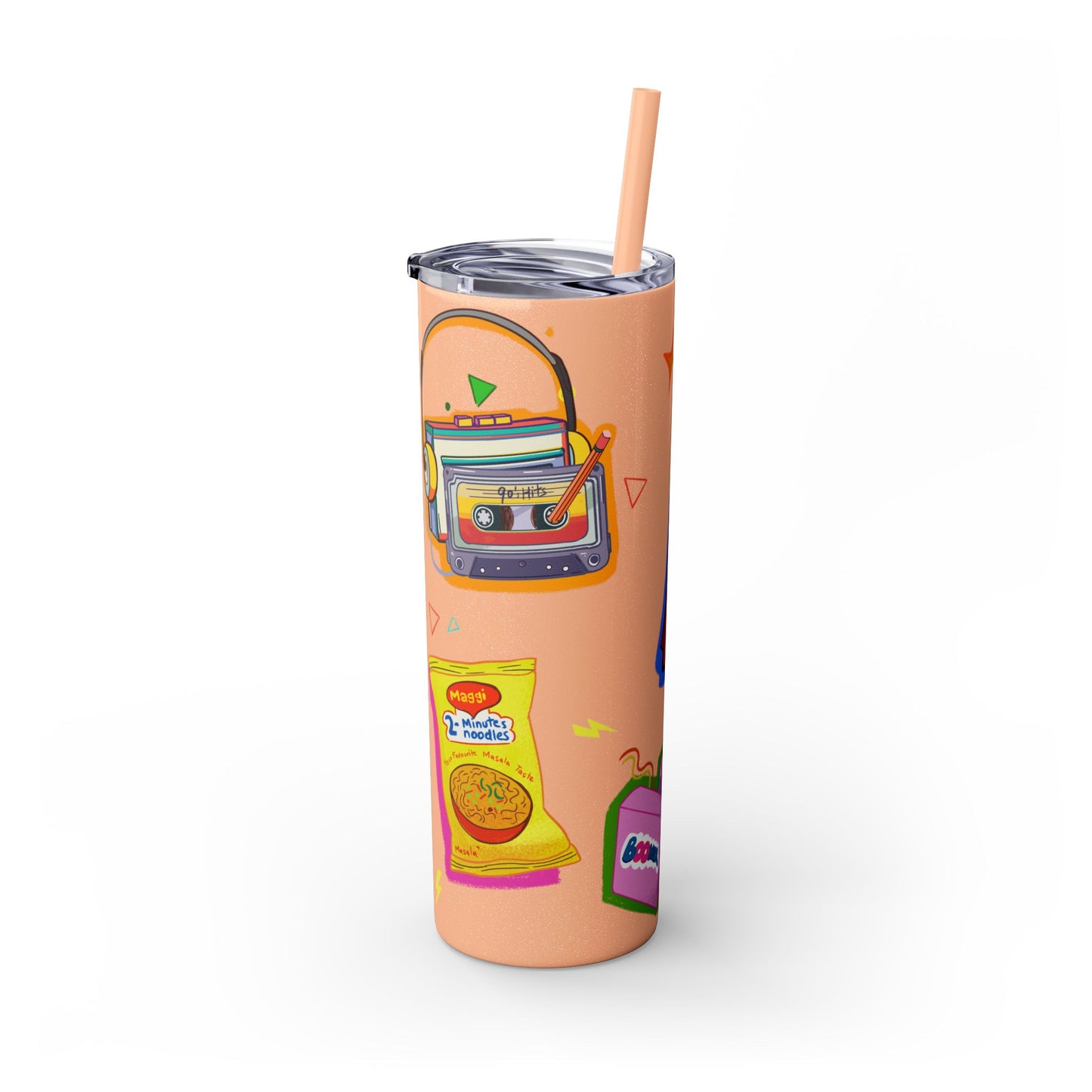 Nostalgia Skinny Tumbler with Straw, 20oz