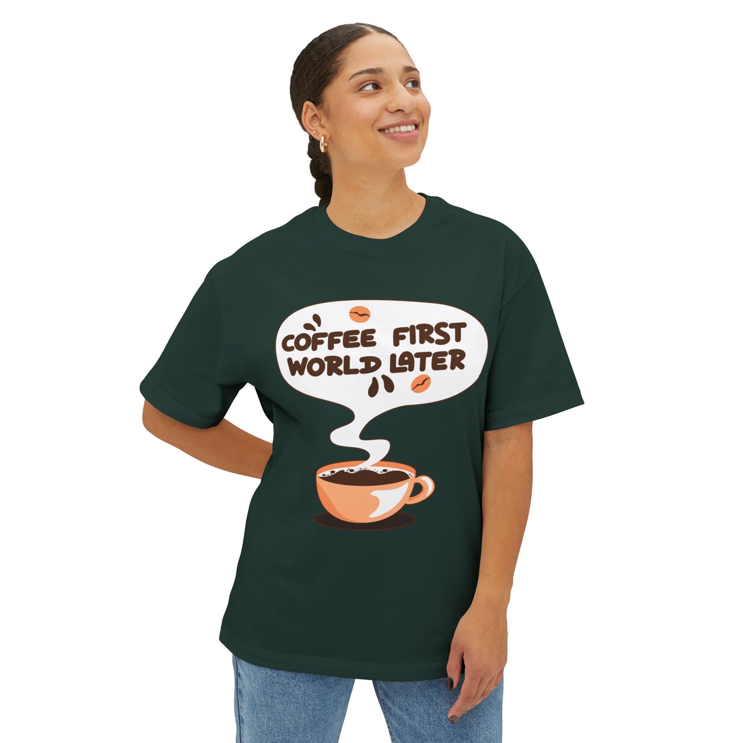 Coffee First Oversized Tee
