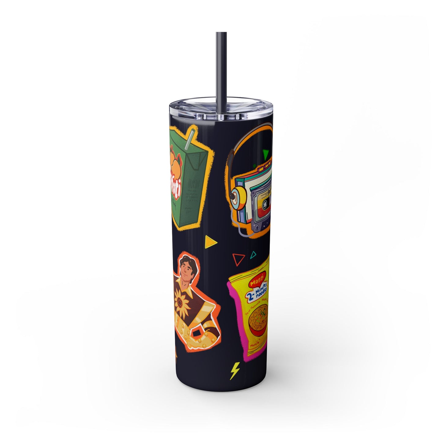 Nostalgia Skinny Tumbler with Straw, 20oz