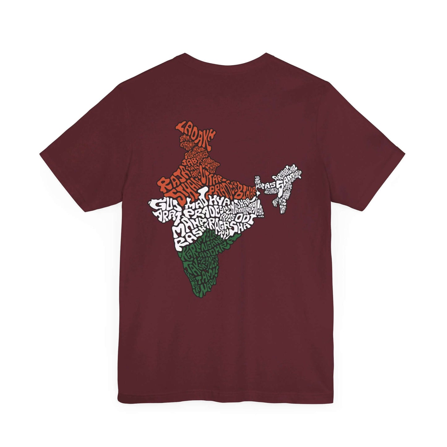 India Map (Back Print) Graphic T-shirt - Currycature 🇺🇸