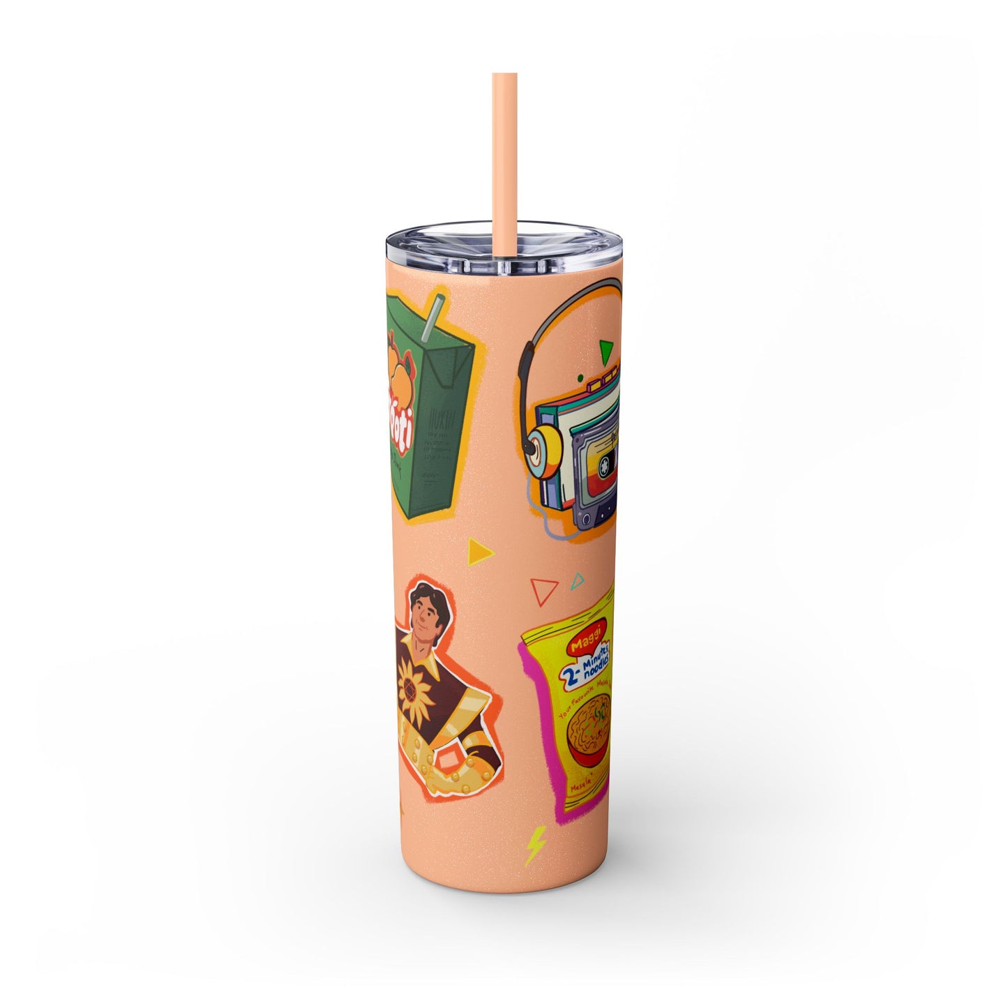 Nostalgia Skinny Tumbler with Straw, 20oz