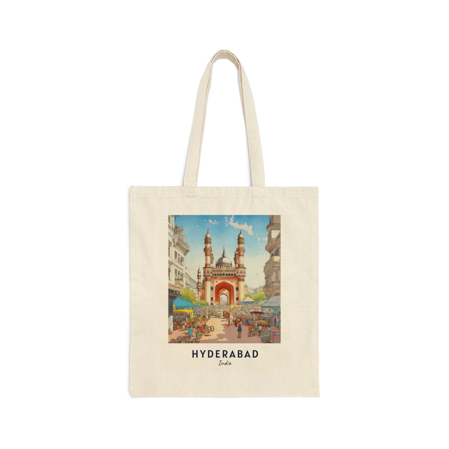 Hyderabad Cotton Canvas Tote Bag - Currycature 🇺🇸