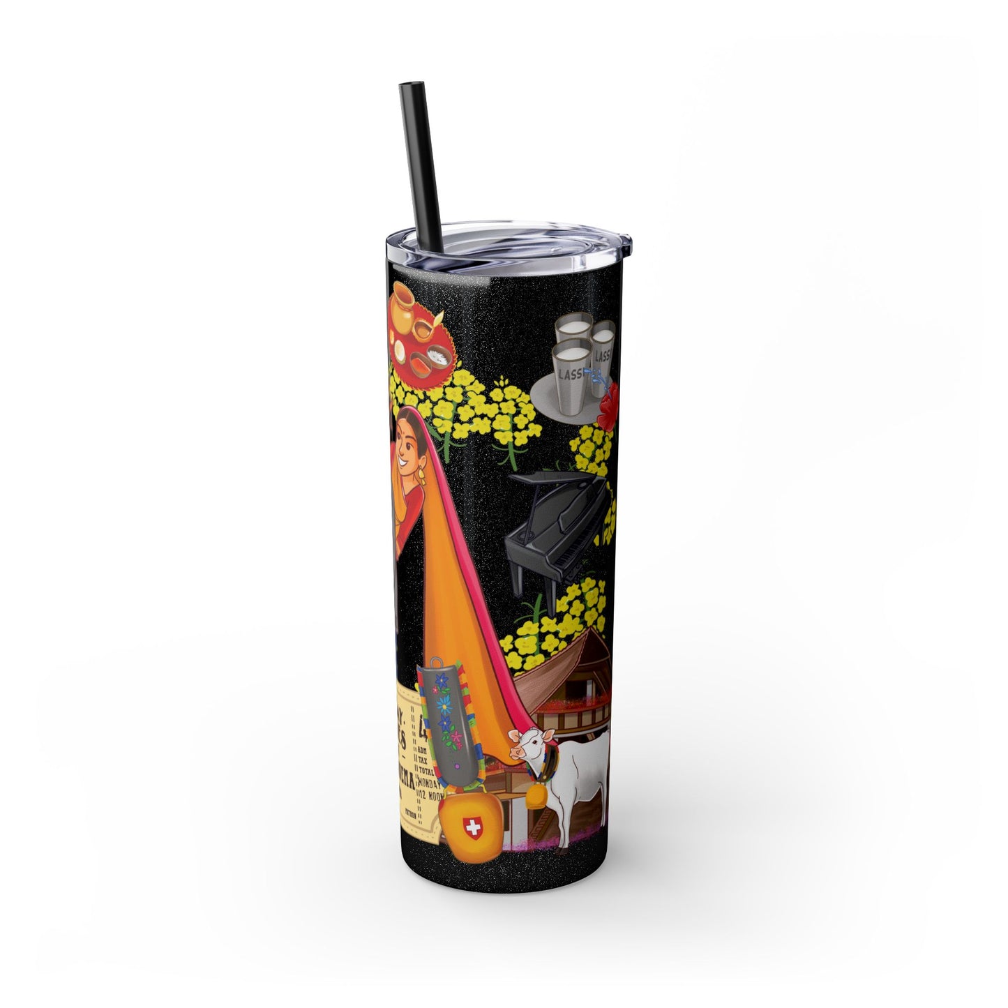 DDLJ Skinny Tumbler with Straw, 20oz