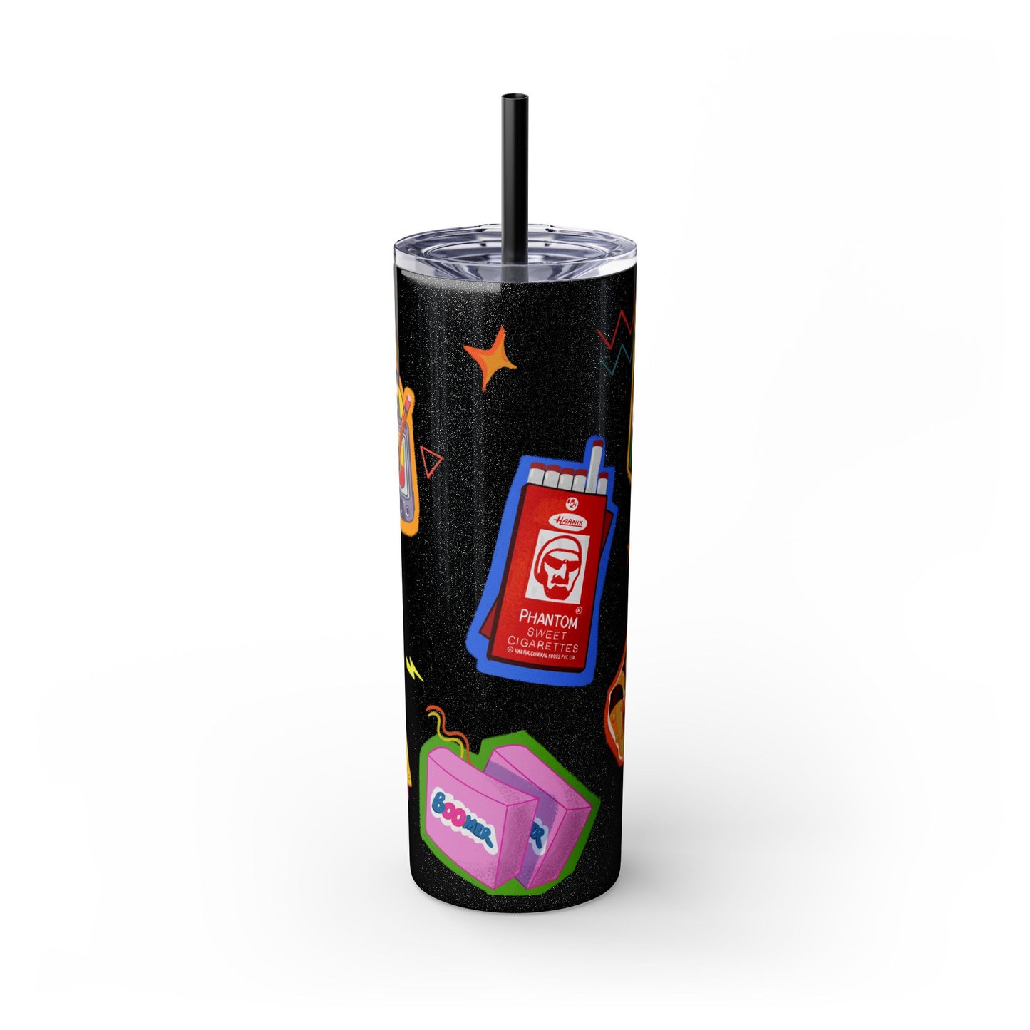 Nostalgia Skinny Tumbler with Straw, 20oz