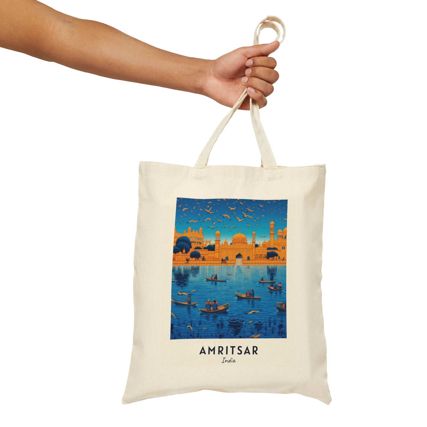 Amritsar Cotton Canvas Tote Bag - Currycature 🇺🇸