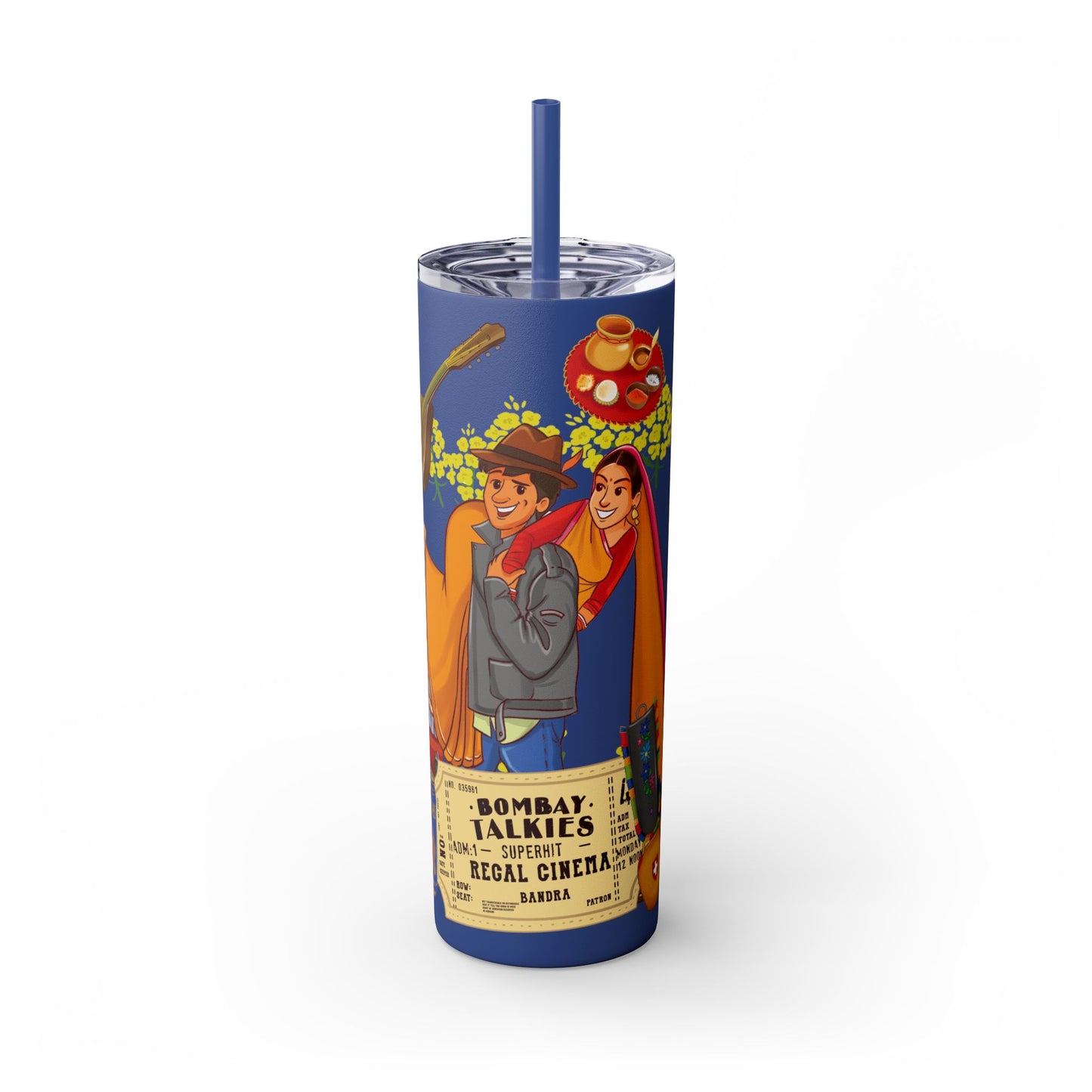 DDLJ Skinny Tumbler with Straw, 20oz