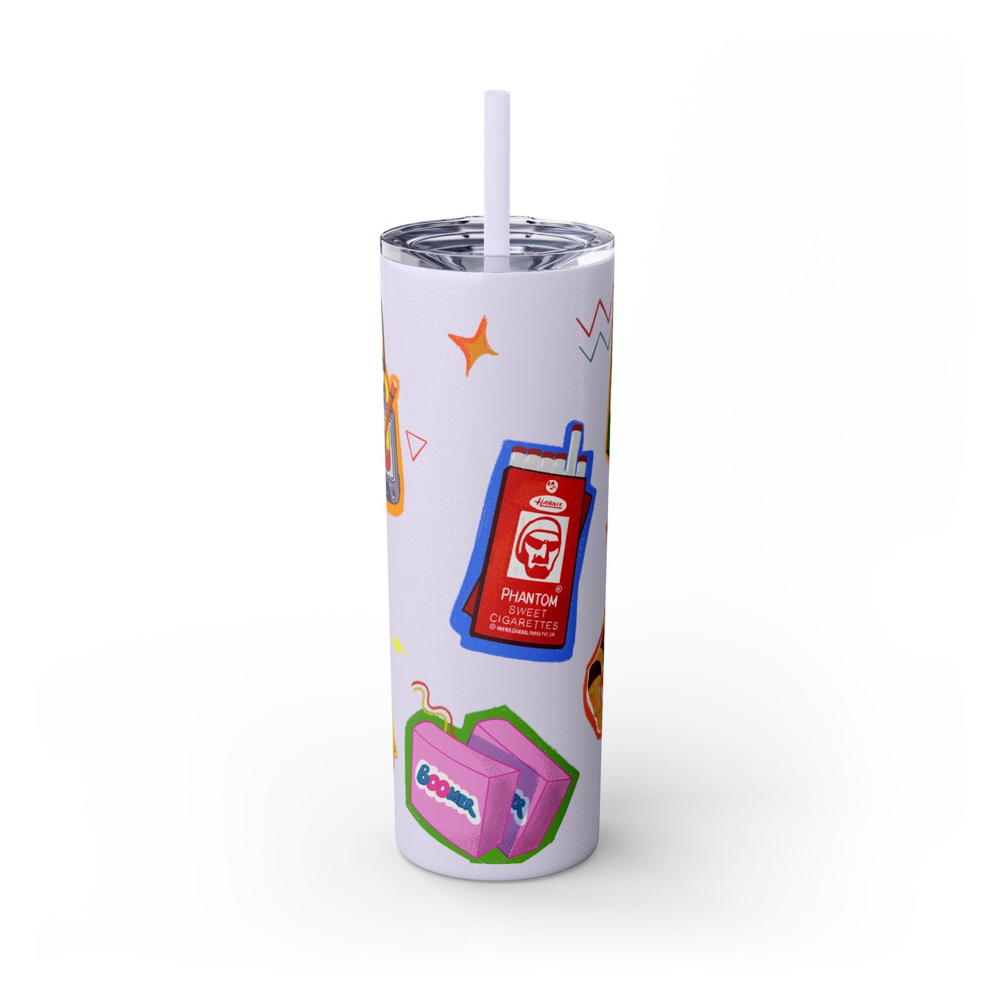 Nostalgia Skinny Tumbler with Straw, 20oz