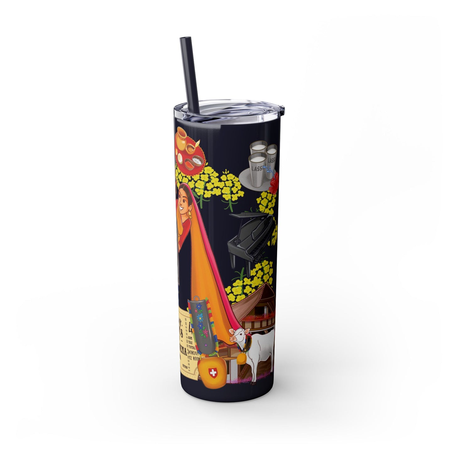 DDLJ Skinny Tumbler with Straw, 20oz