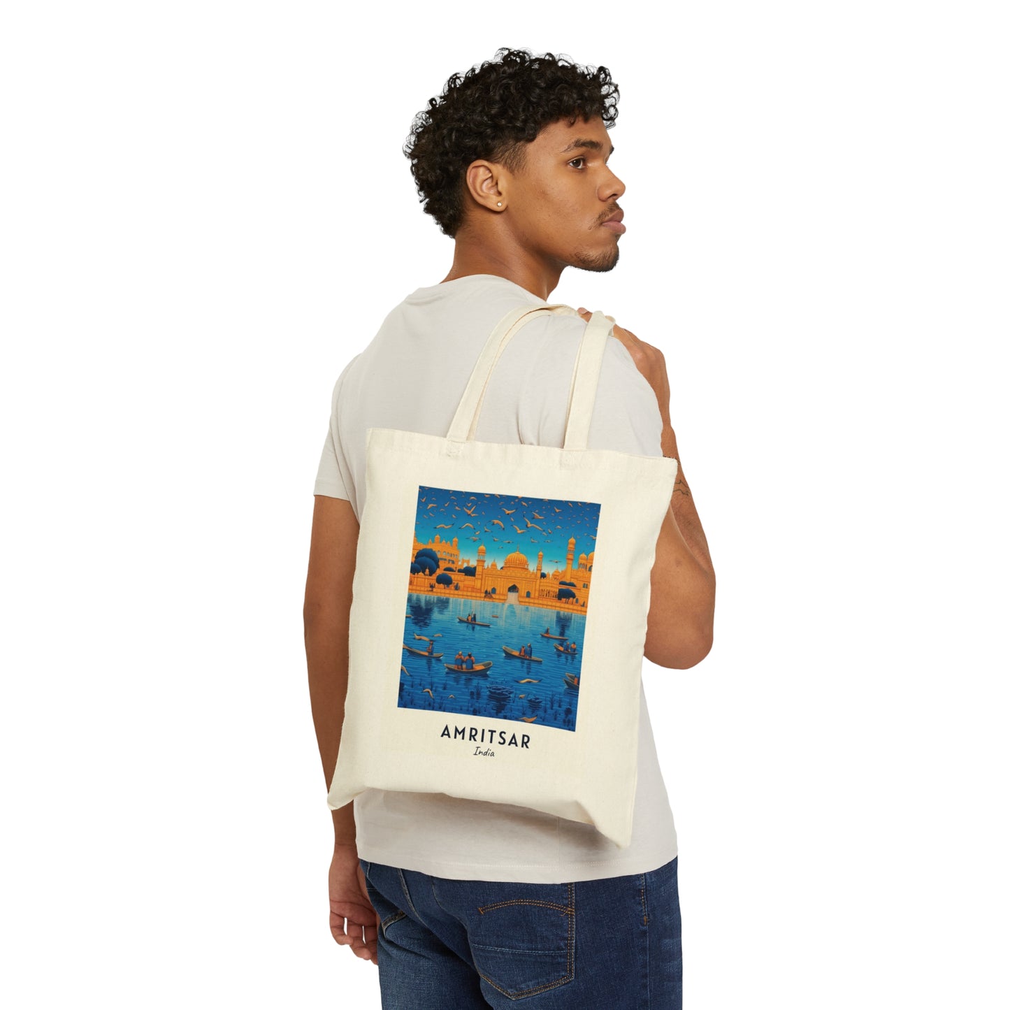 Amritsar Cotton Canvas Tote Bag - Currycature 🇺🇸