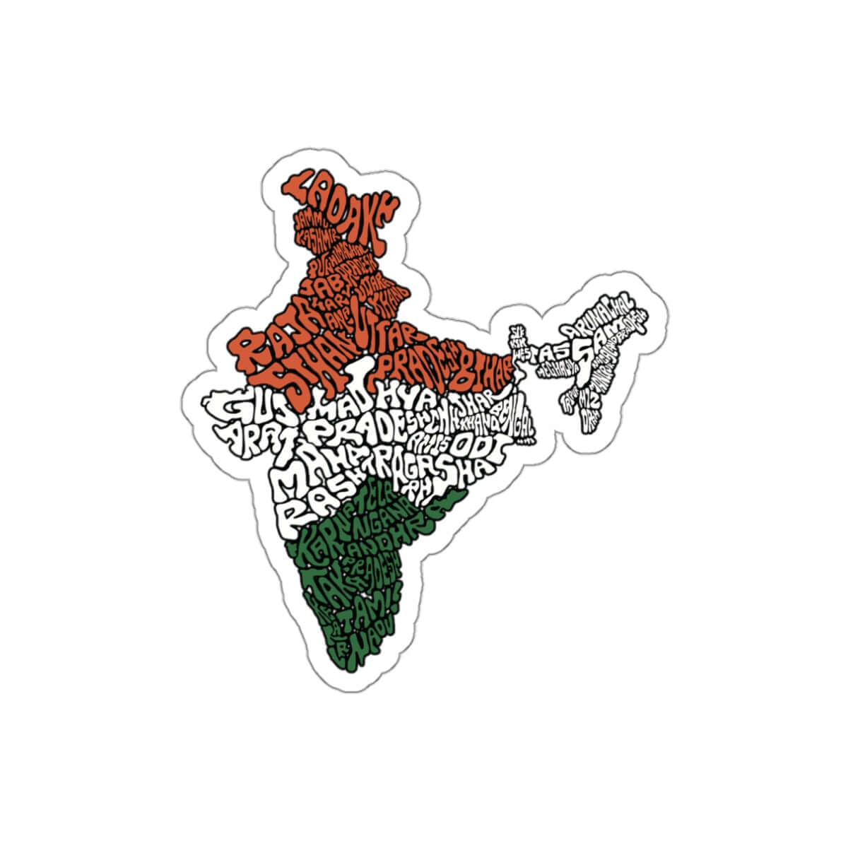 India Map Die-Cut Sticker - Currycature 🇺🇸