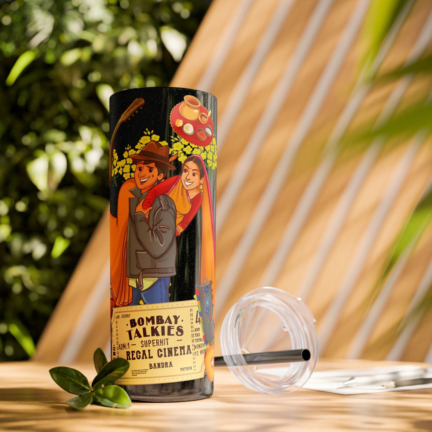 DDLJ Skinny Tumbler with Straw, 20oz