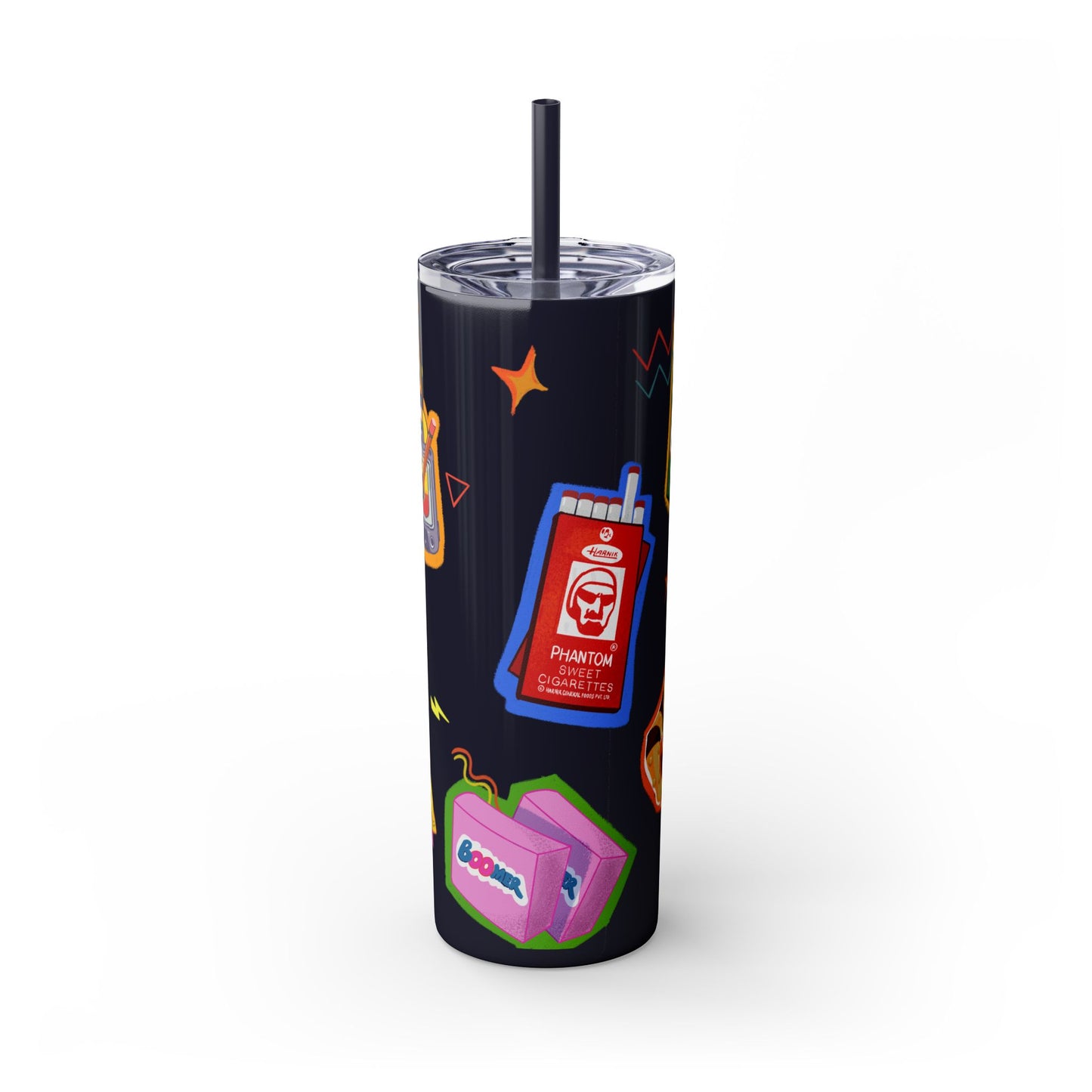 Nostalgia Skinny Tumbler with Straw, 20oz