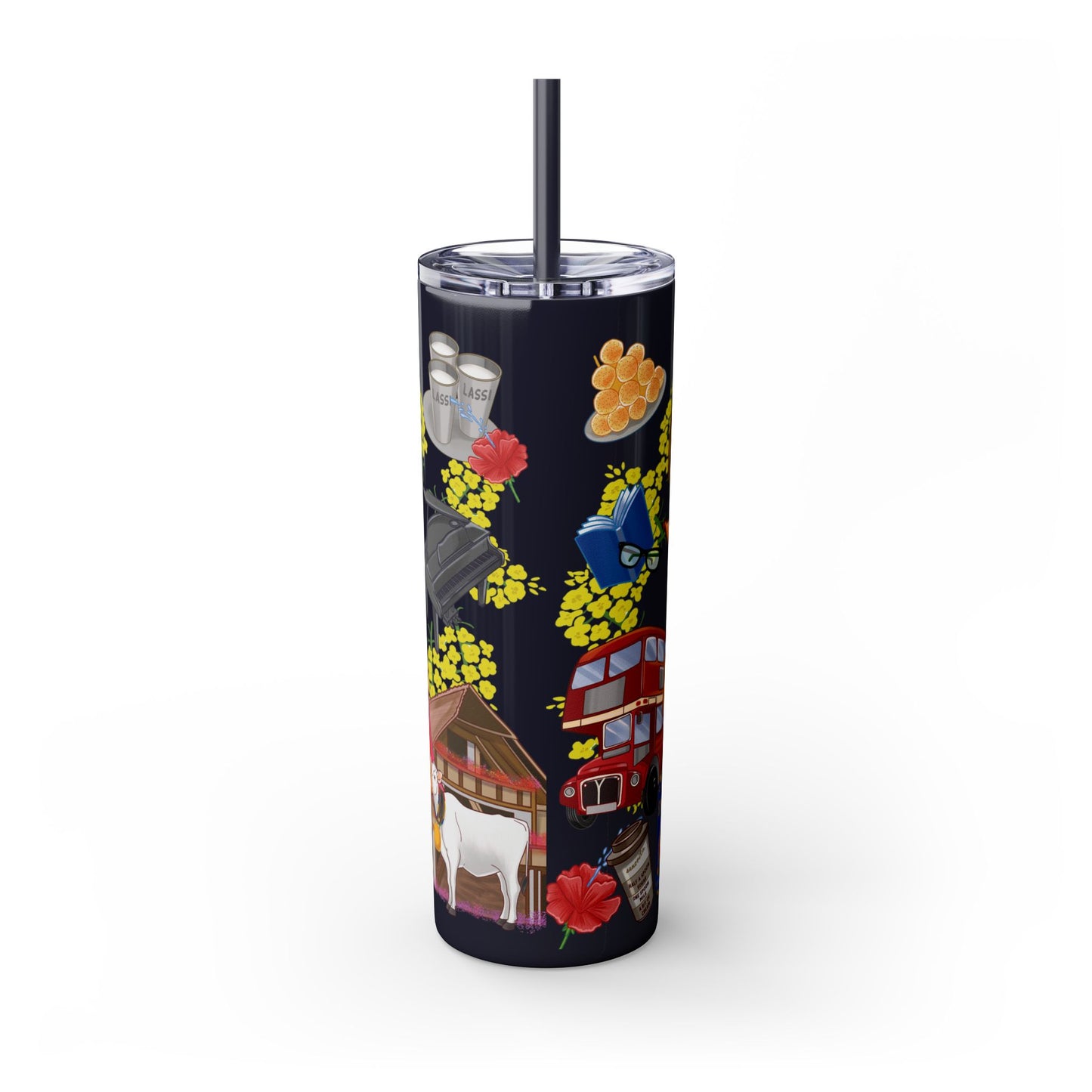 DDLJ Skinny Tumbler with Straw, 20oz