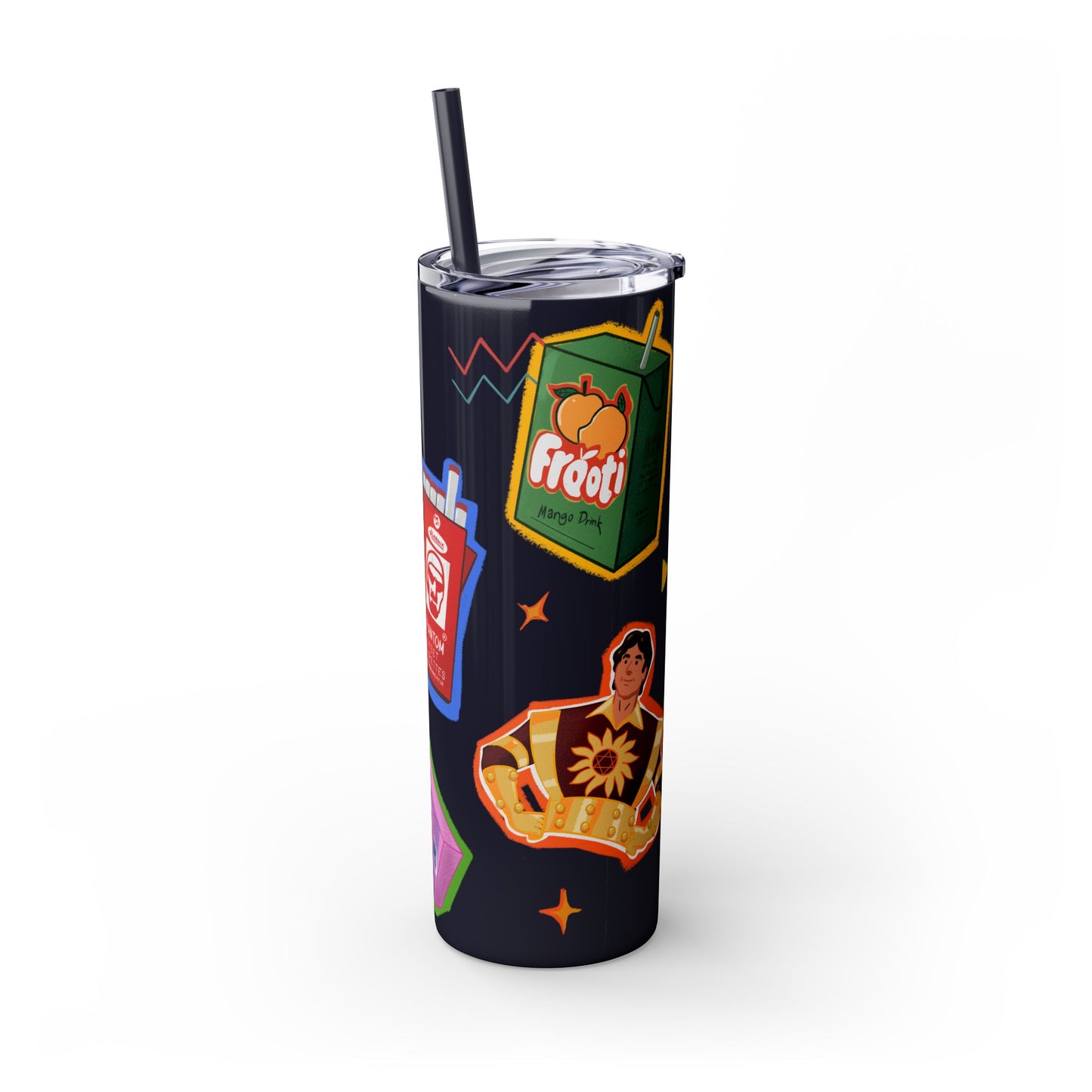Nostalgia Skinny Tumbler with Straw, 20oz
