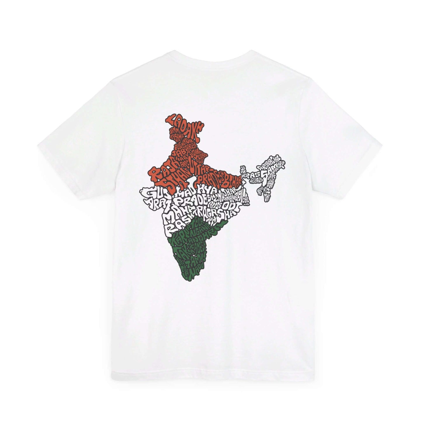India Map (Back Print) Graphic T-shirt - Currycature 🇺🇸