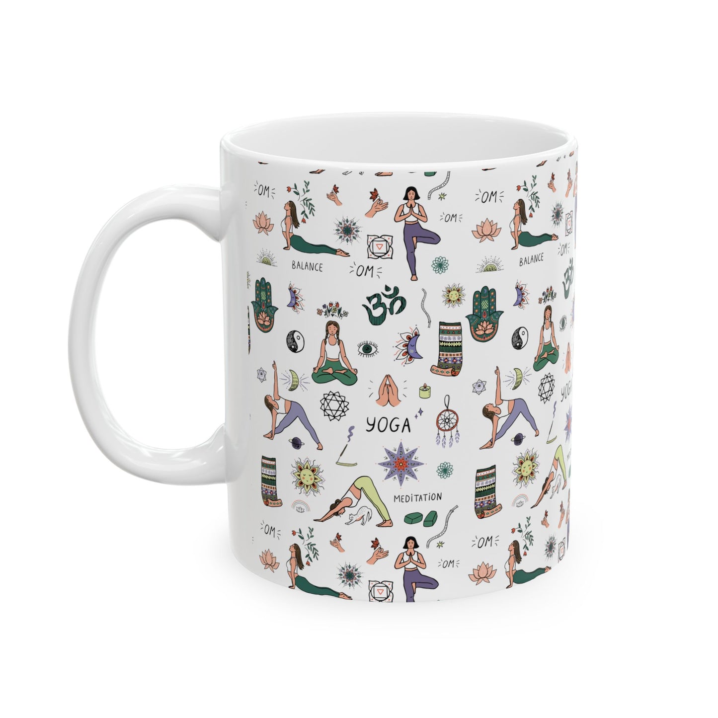 Yoga Ceramic Mug, (11oz, 15oz)