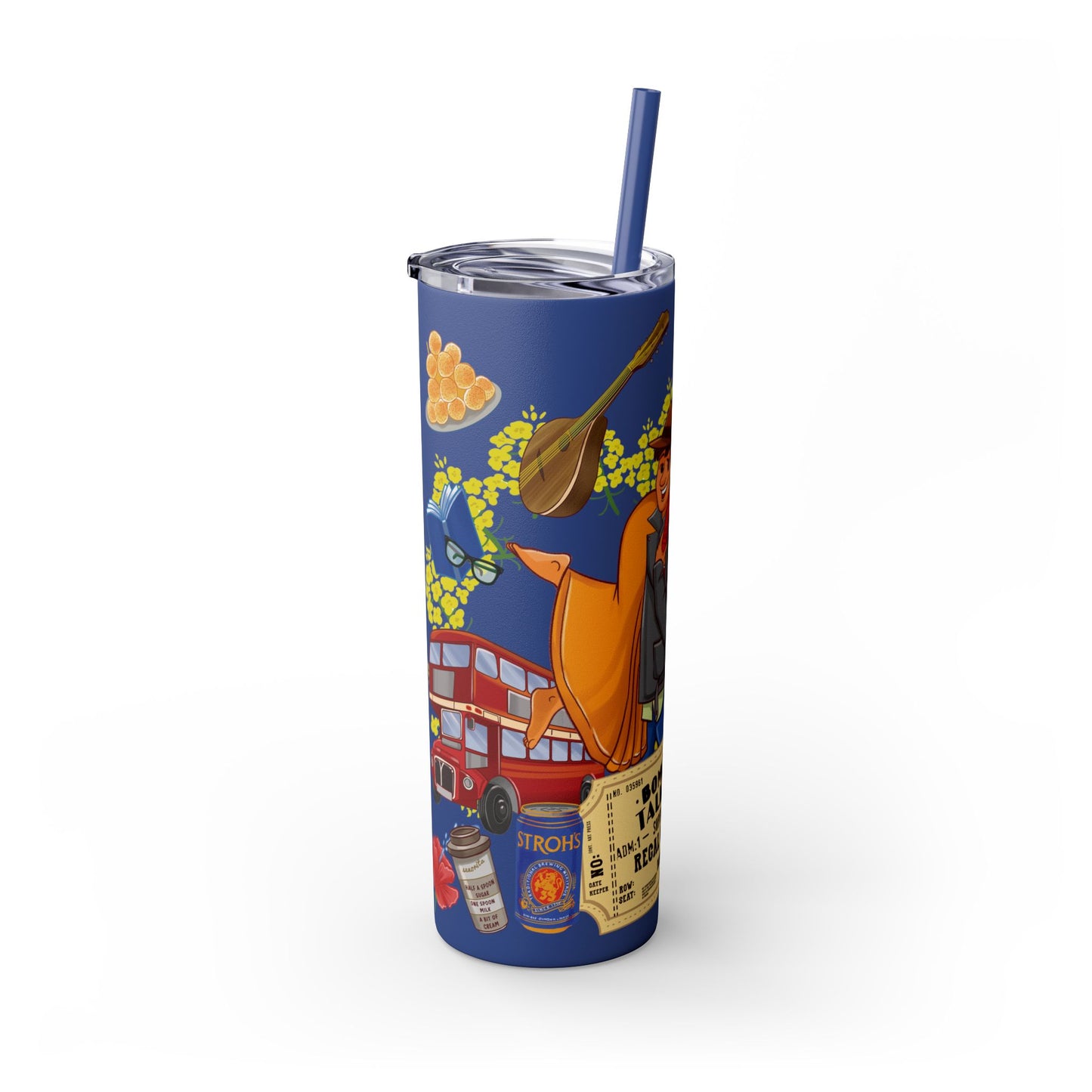 DDLJ Skinny Tumbler with Straw, 20oz
